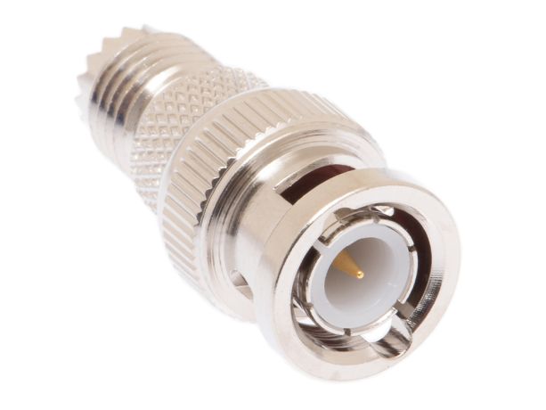 Atlantic BNC Male to Mini UHF Female RF Coaxial Adapter - for Ham Radio, CCTV, and Antenna Connections