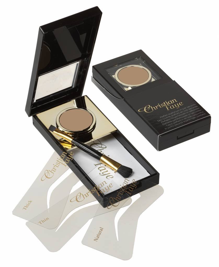 Christian Eyebrows Stencil Kit - Brown Eyebrow Powder & Brush Set for Perfect Eyebrow Shaping - Ideal for Makeup, Cosplay, and Everyday Beauty Routine