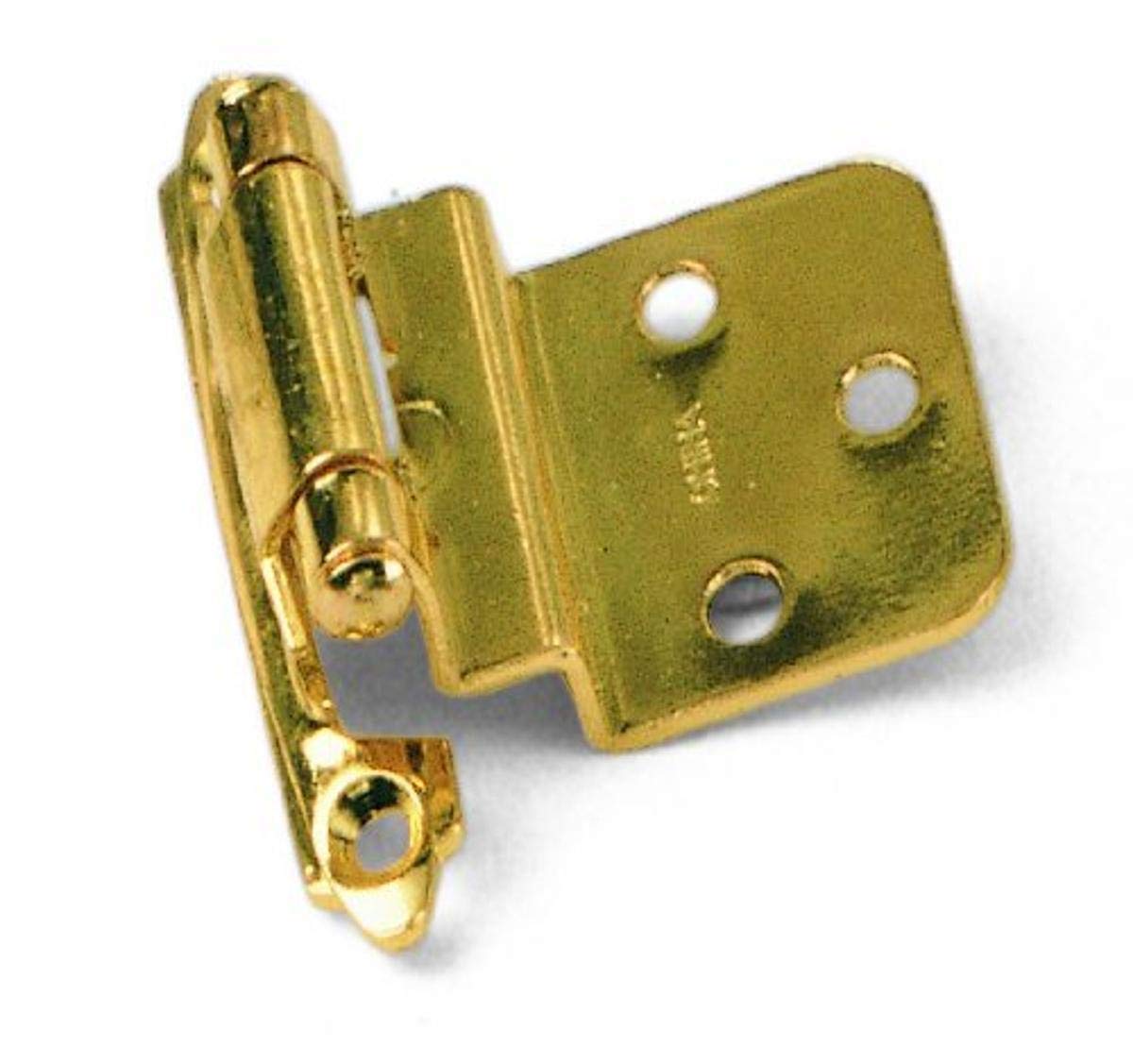 Laurey 28637-25 3/8 Inch Inset Polished Brass Semi Concealed Cabinet Hinges - Premium Hardware for Kitchen Cabinets, Bathroom Vanities & Furniture Installation
