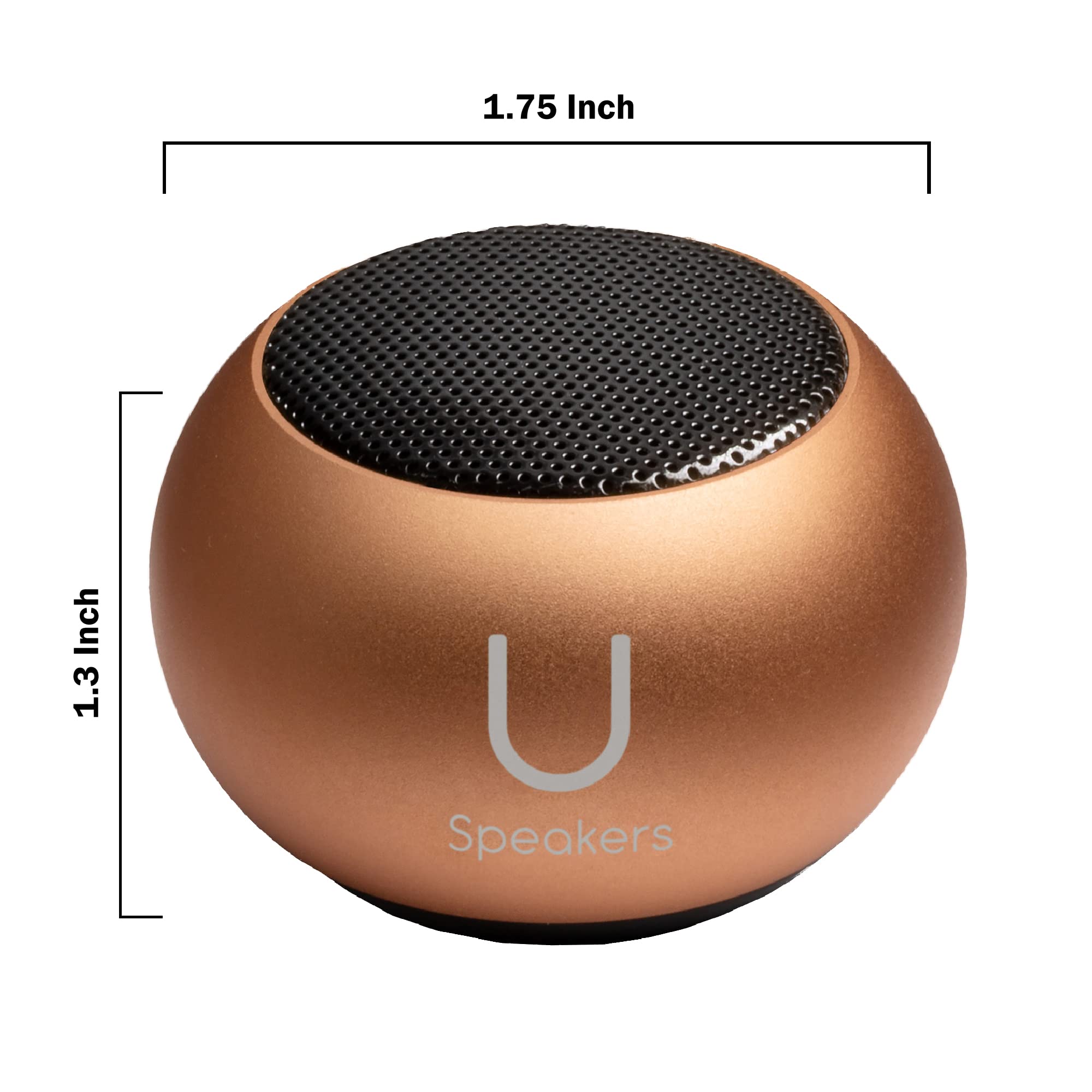 Mini Bluetooth Computer Speakers 2-Pack with Built-in Mic & Selfie Remote - Rose Gold Wireless Desktop Speakers for Workspace, Laptop, PC, Tablet | Perfect for Home Office, Gaming & Video Calls