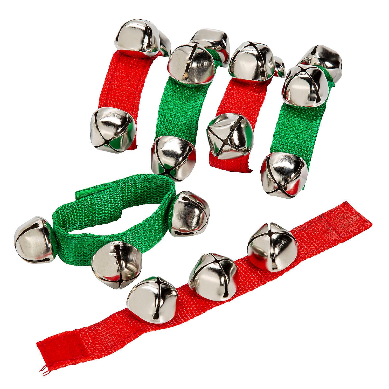 Fun Express Christmas Jingle Bell Bracelets - 12 Pack Holiday Party Favors for Kids, Classroom Activities & Festive Accessories