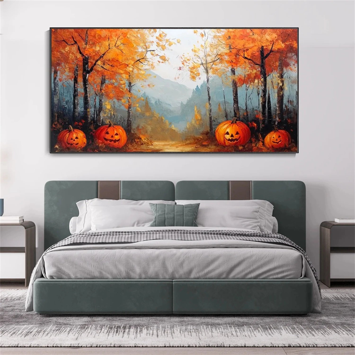 Beautiful Flower and Tree Painting #FT152 - Handmade Canvas Art for Home Decor, Living Room, Bedroom & Office Wall