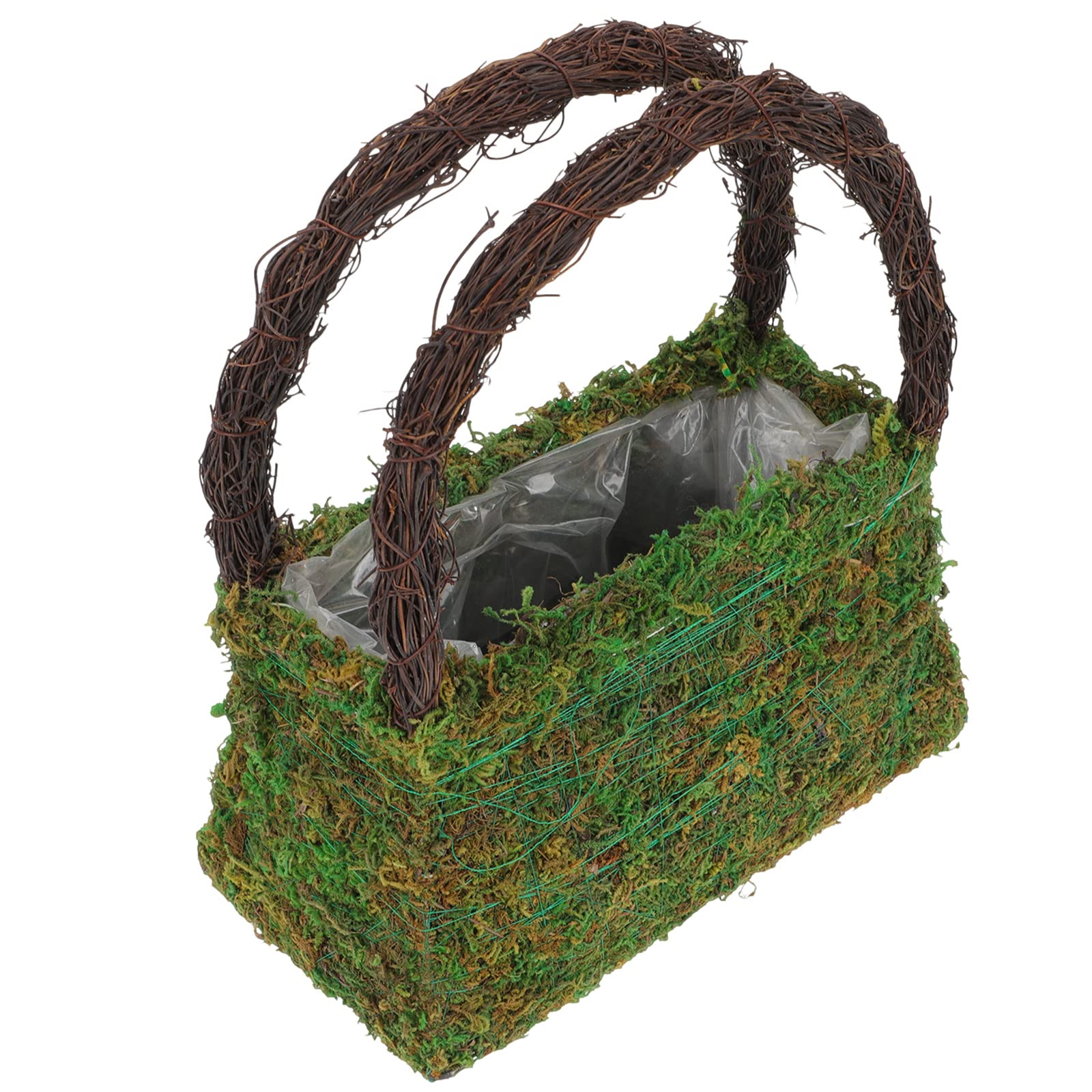 Happyyami Natural Flower Basket - Handwoven Moss Design Woven Storage Basket for Wedding, Holiday & Home Decor - Perfect for Centerpieces, Gift Wrapping & Seasonal Display