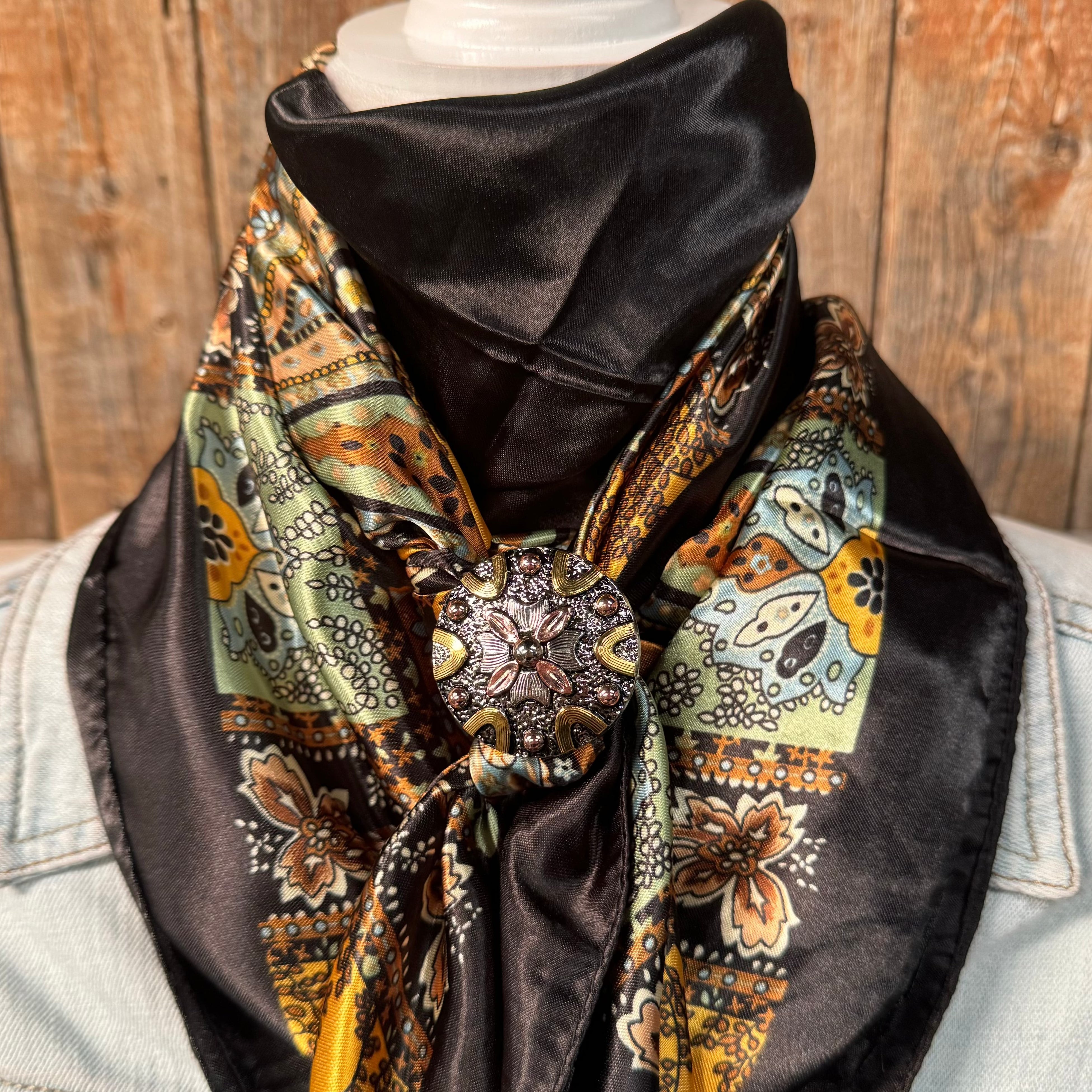 35X35 Golden Rod Paisley Wild Scarf - Western Style Bandana for Cowboy, Cowgirl & Outdoor Enthusiasts - Perfect for Rodeo, Horseback Riding & Cold Weather Protection