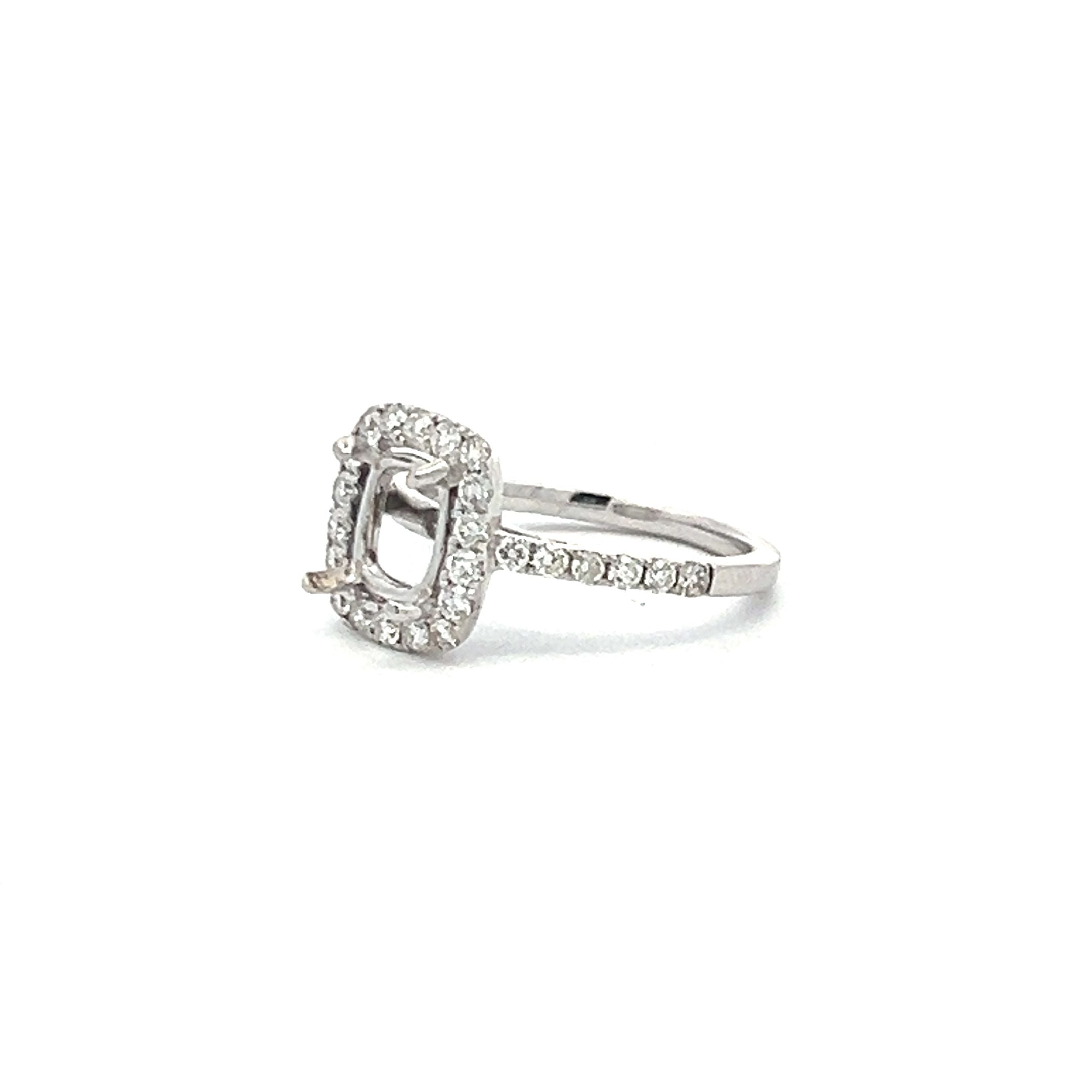 0.36 Carat Round Brilliant I VS1 Diamond Platinum Semi Mount Ring - Elegant Engagement & Wedding Band for Women, Perfect for Proposals, Anniversaries, and Special Occasions