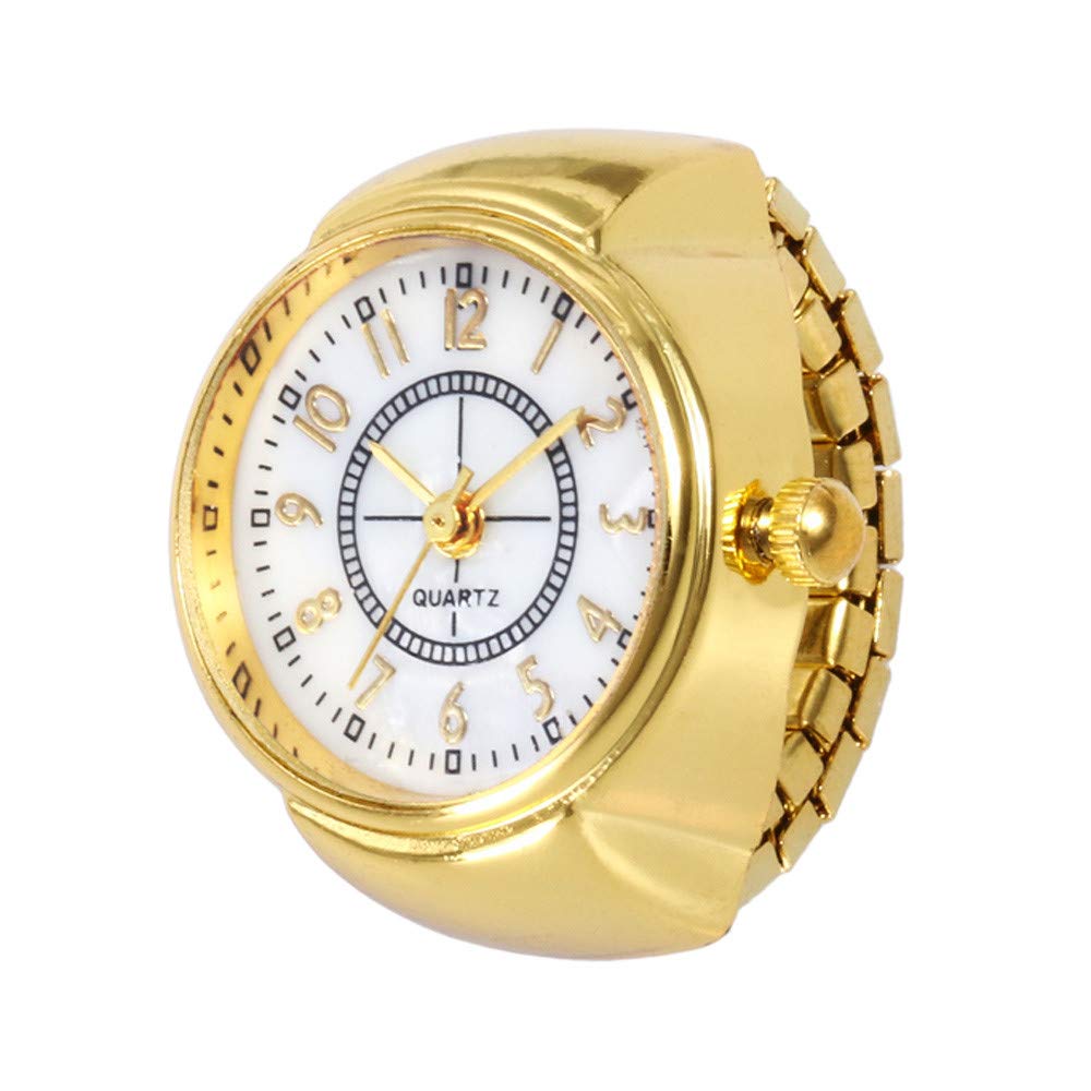 Stylish Ring Watch for Women & Men - Analog Quartz Finger Watch with Elastic Band - Perfect Couple Gift for Husband, Wife, Boyfriend & Girlfriend - Great for Weddings, Anniversaries & Romantic Occasions