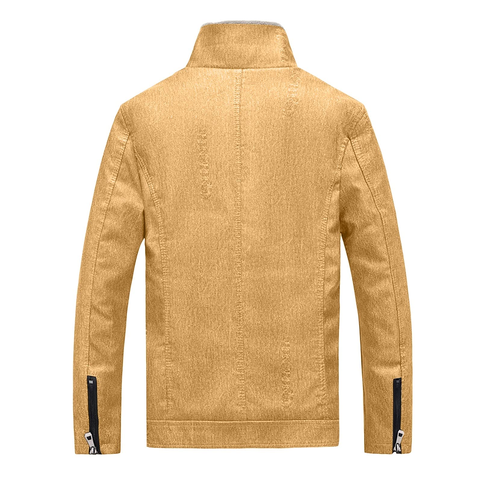 Premium Men's Genuine Leather Jacket - Stylish Motorcycle Biker Coat with Zipper & Pockets - Warm Winter Outerwear for Casual Wear, Riding & Outdoor Adventures