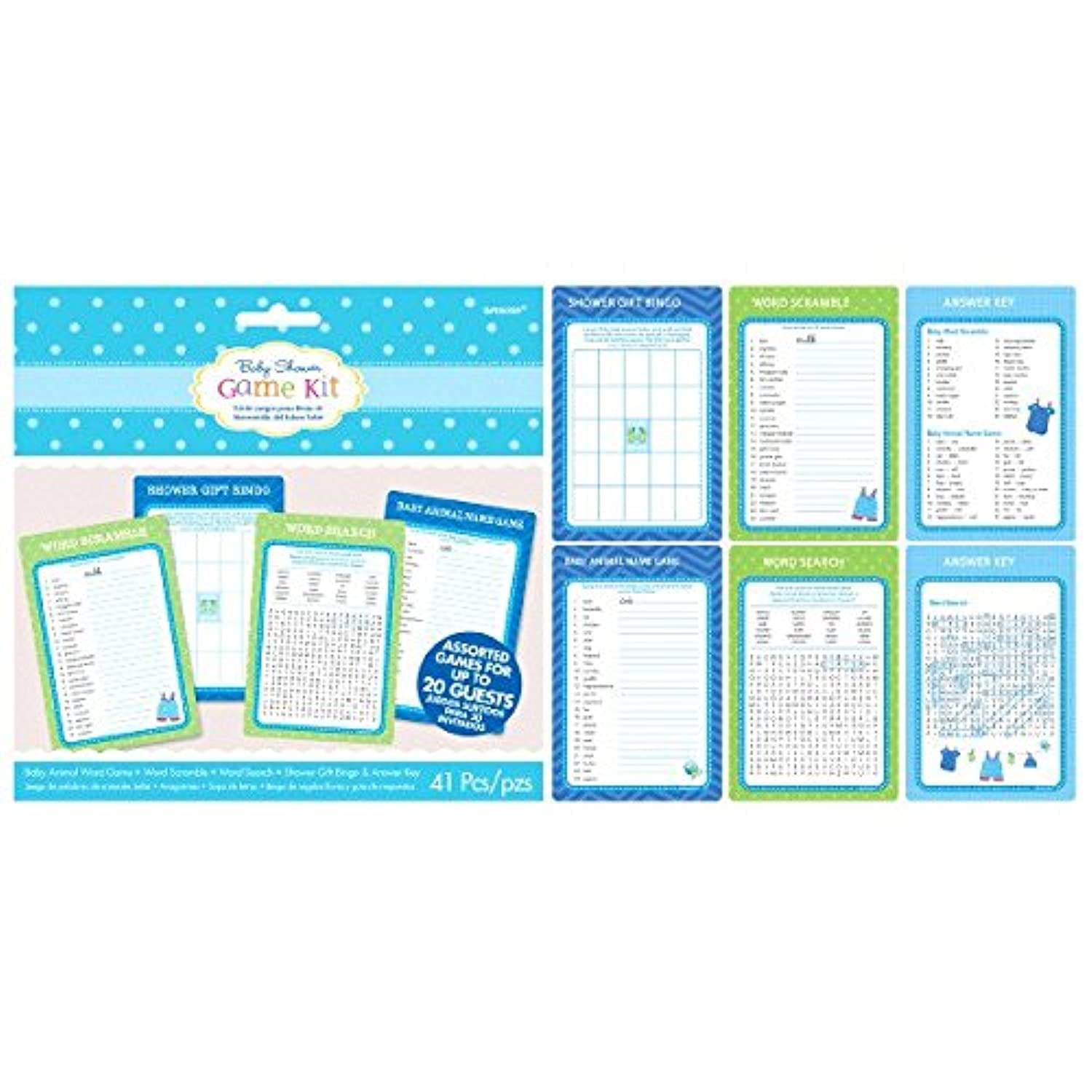 Amscan Baby Boy Game Kit - Fun Baby Shower Games for Boys | Perfect for Baby Showers, Gender Reveals & Newborn Celebrations