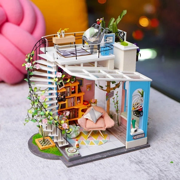 Dora's Loft DIY Miniature House Model Kit - Creative Building Toy for Adults & Teens - Perfect for Home Decor, Gift Giving & Relaxation Therapy
