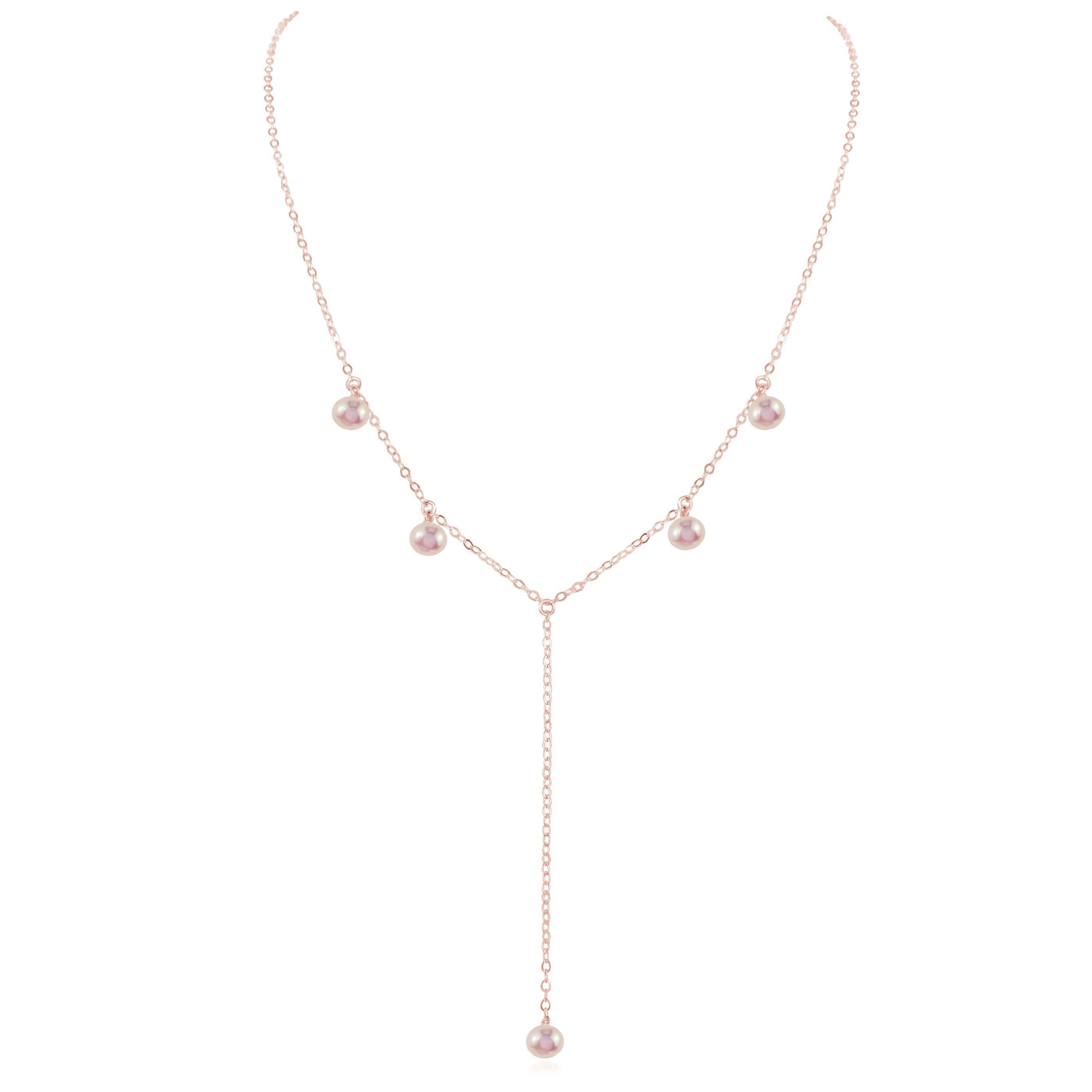 Elegant White Freshwater Pearl Boho Lariat Necklace for Women - Perfect for Weddings, Date Nights & Boho Chic Outfits