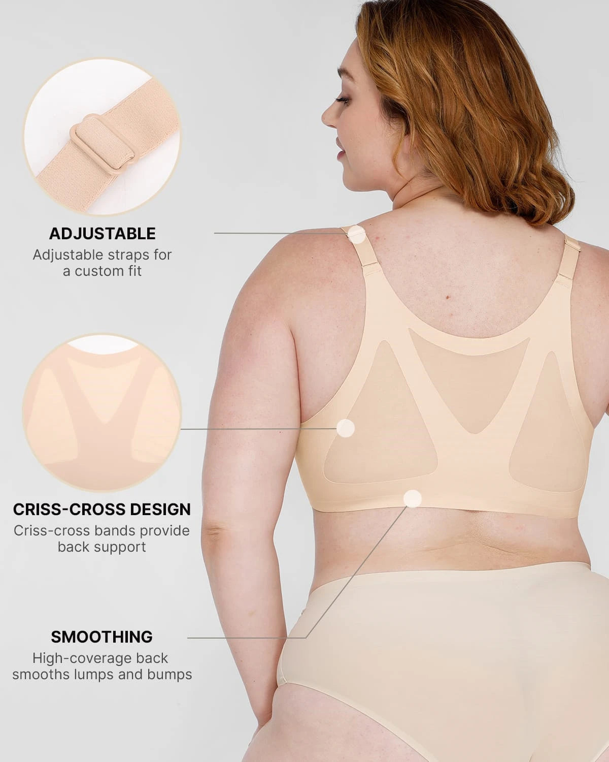 Wireless Front Hook Back Smooth Bra - Comfortable Seamless Support for Yoga, Workouts & Everyday Wear