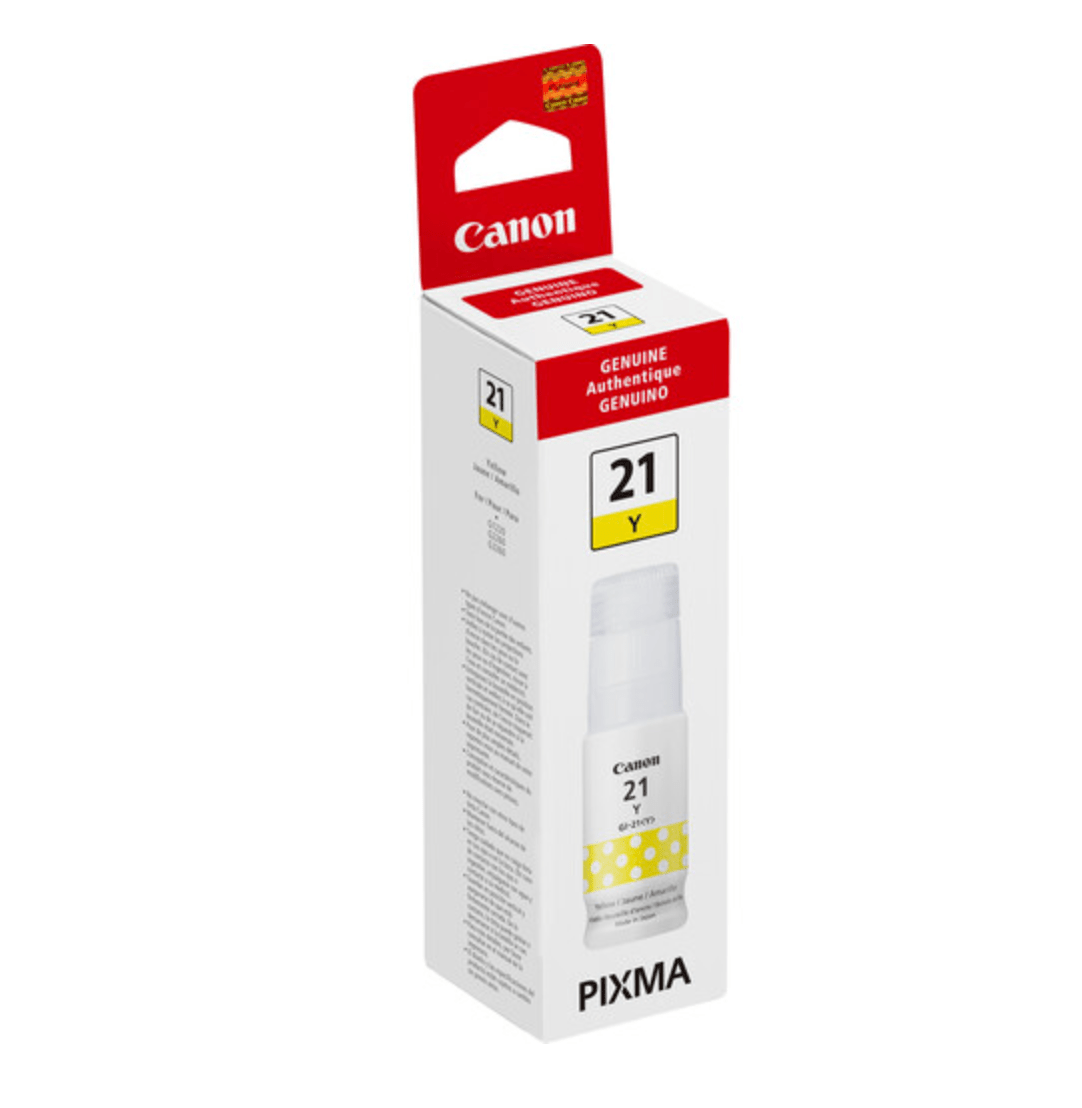 Canon GI 21 Yellow Ink Bottle (70mL) - High-Quality Printer Ink for Canon Printers | Perfect for Home, Office & Photo Printing