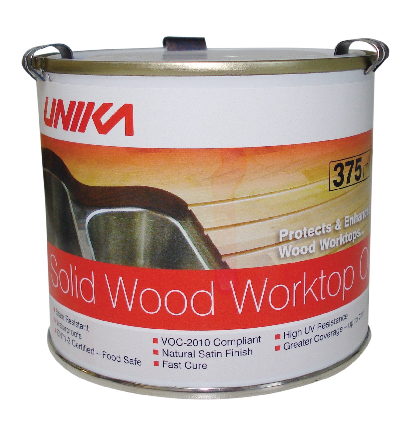 Unika Premium Solid Wood Worktop Oil - Natural Wood Finish & Protection for Kitchen Countertops, Tables, Cutting Boards - Food Safe & Waterproof