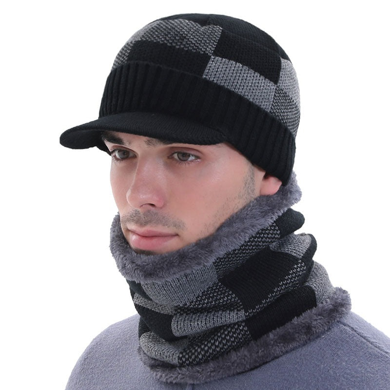 Warm Knitted Beanie Hats for Men & Women - Winter Skull Cap with Neck Warmer, Unisex Cold Weather Beanie for Outdoor Activities