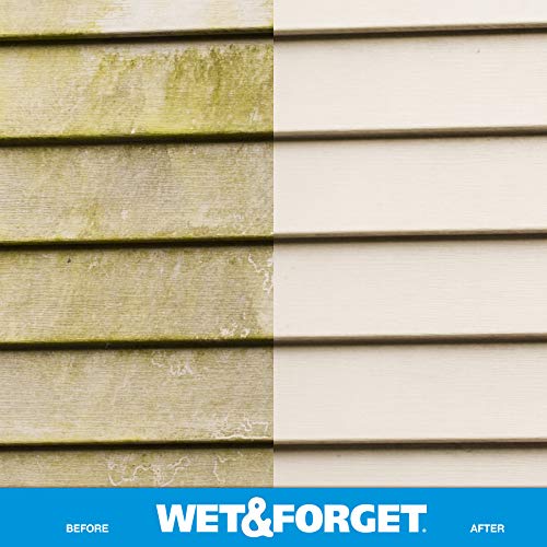 Wet & Forget Outdoor Multi-Surface Cleaner - Moss, Mold, Mildew & Algae Stain Remover | Ready-to-Use 64oz (4-Pack) | Perfect for Driveways, Patios, Roofs & Fences