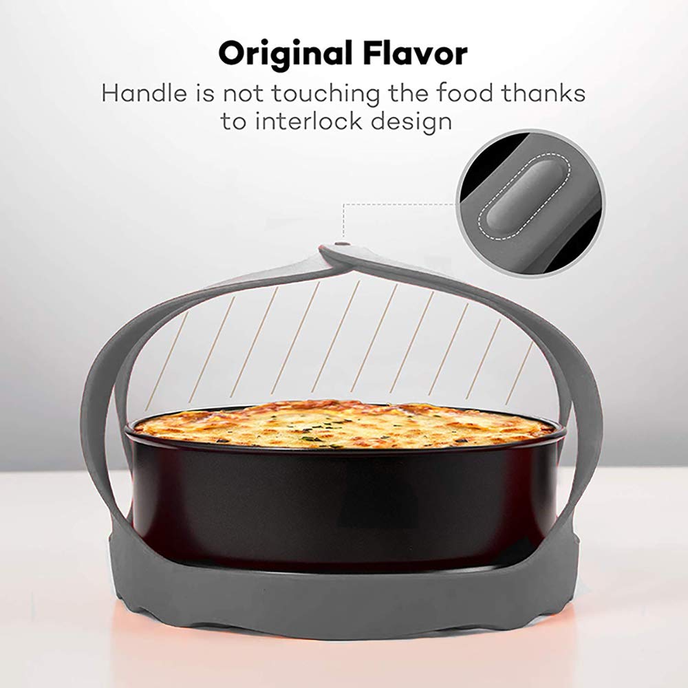 Silicone Pressure Cooker Sling for 6 Qt & 8 Qt Instant Pot, Ninja Foodi - BPA-Free Steamer Rack & Anti-Scalding Bakeware Lifter - Perfect for Cooking Eggs, Vegetables & Meal Prep (Gray)