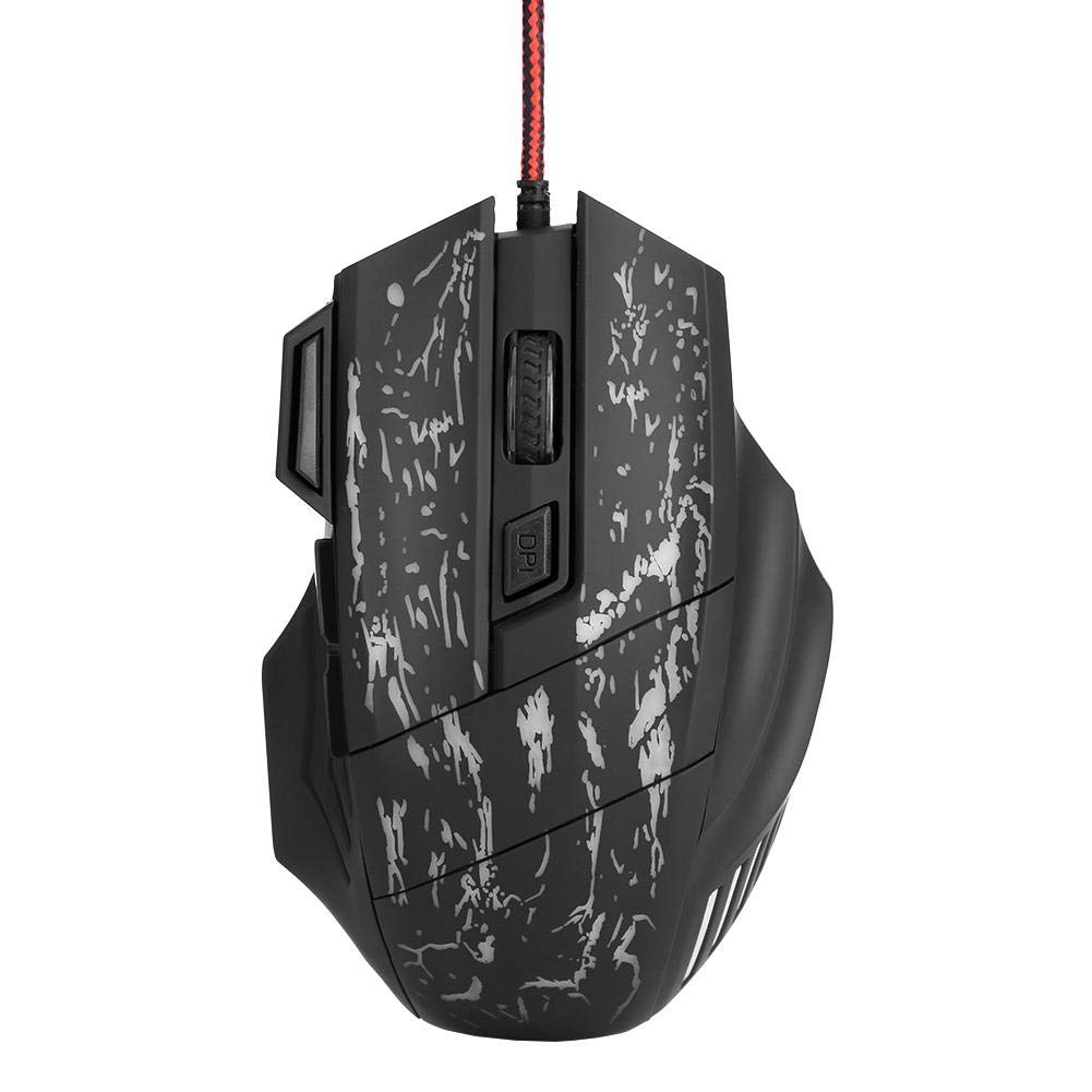 Archuu Wired Gaming Mouse - Ergonomic USB Corded Mouse with 5 DPI Settings & 7 Programmable Buttons - RGB 7-Color Breathing Light for PC, Laptop, Gaming - Perfect for FPS, MOBA, eSports & Office Use