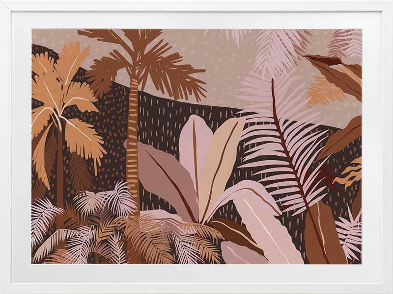 Dark Tropics Framed Art Print - Tropical Wall Decor for Living Room, Bedroom & Office - Perfect for Home & Office Decor