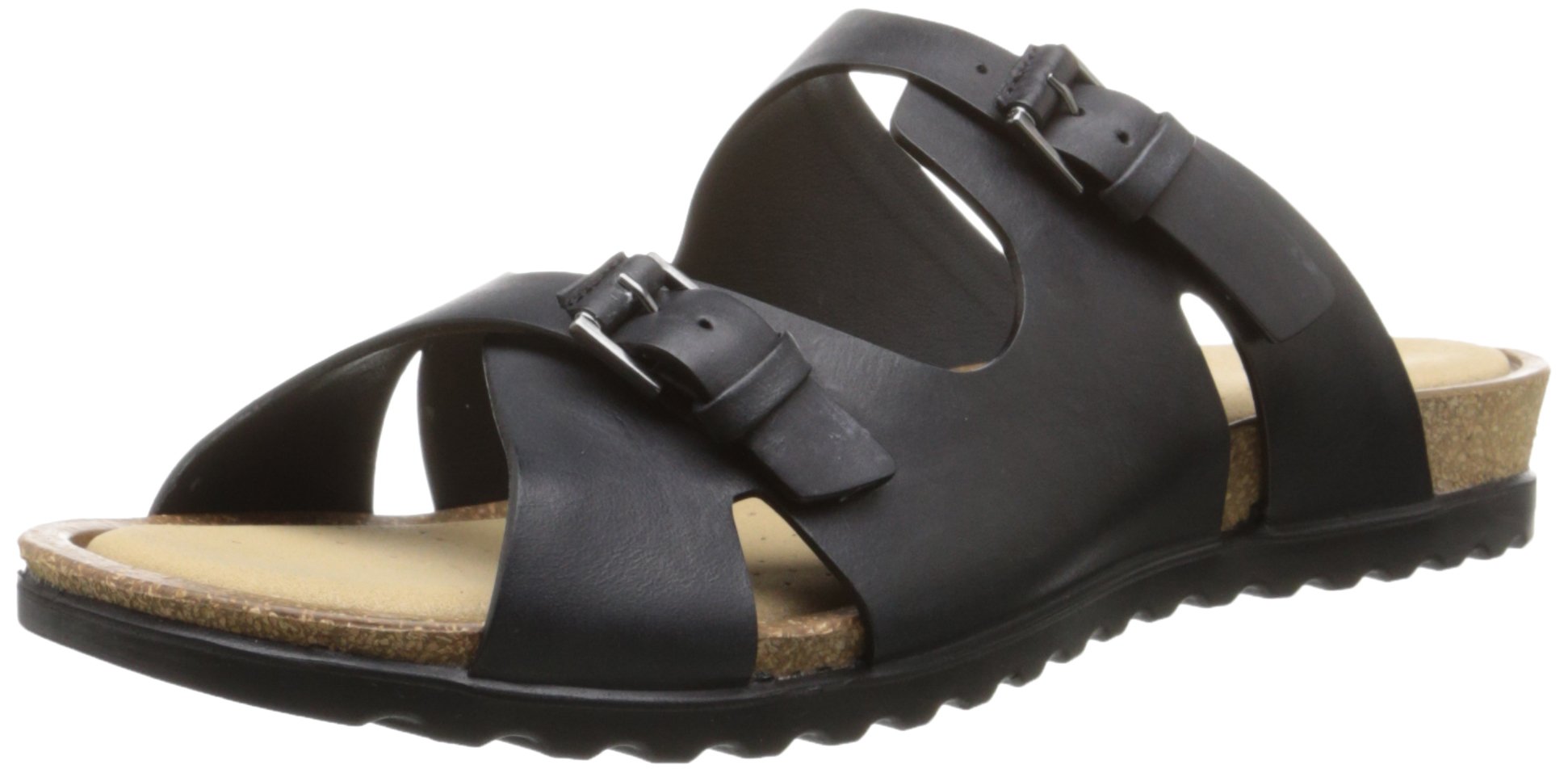 Ecco Women's Dagmar Buckle Slide Flat Sandals - Comfortable Casual Shoes for Summer, Beach & Everyday Wear