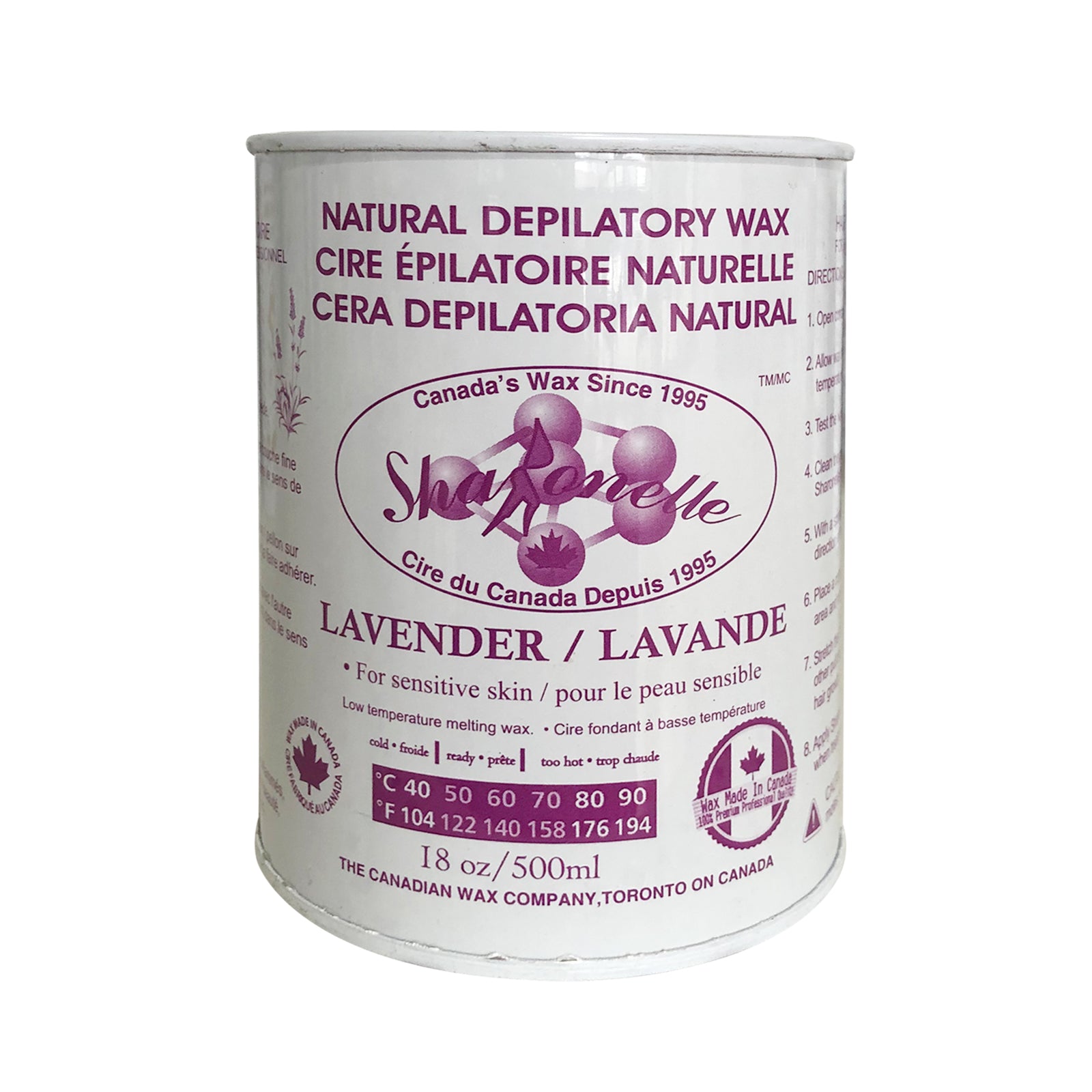 Sharonelle All Purpose Natural Depilatory Canned Wax 500ml / 18OZ - Hair Removal for Legs, Arms, Bikini & Face - Smooth Skin at Home or Salon