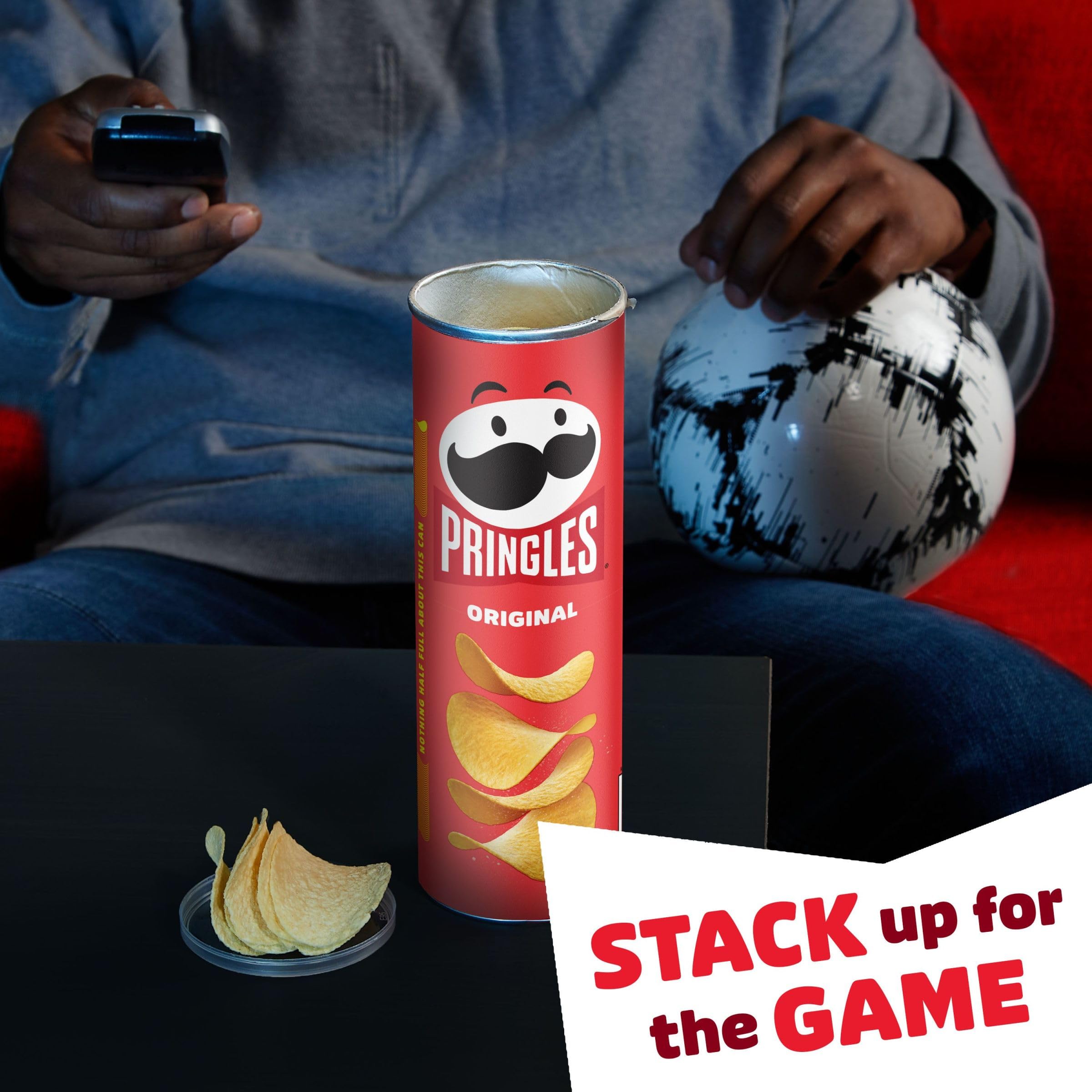Pringles Original Potato Crisps Chips - 5.2oz Can (Pack of 1) - Crunchy Lunch Snacks & On-The-Go Treats for Office, School, or Road Trips