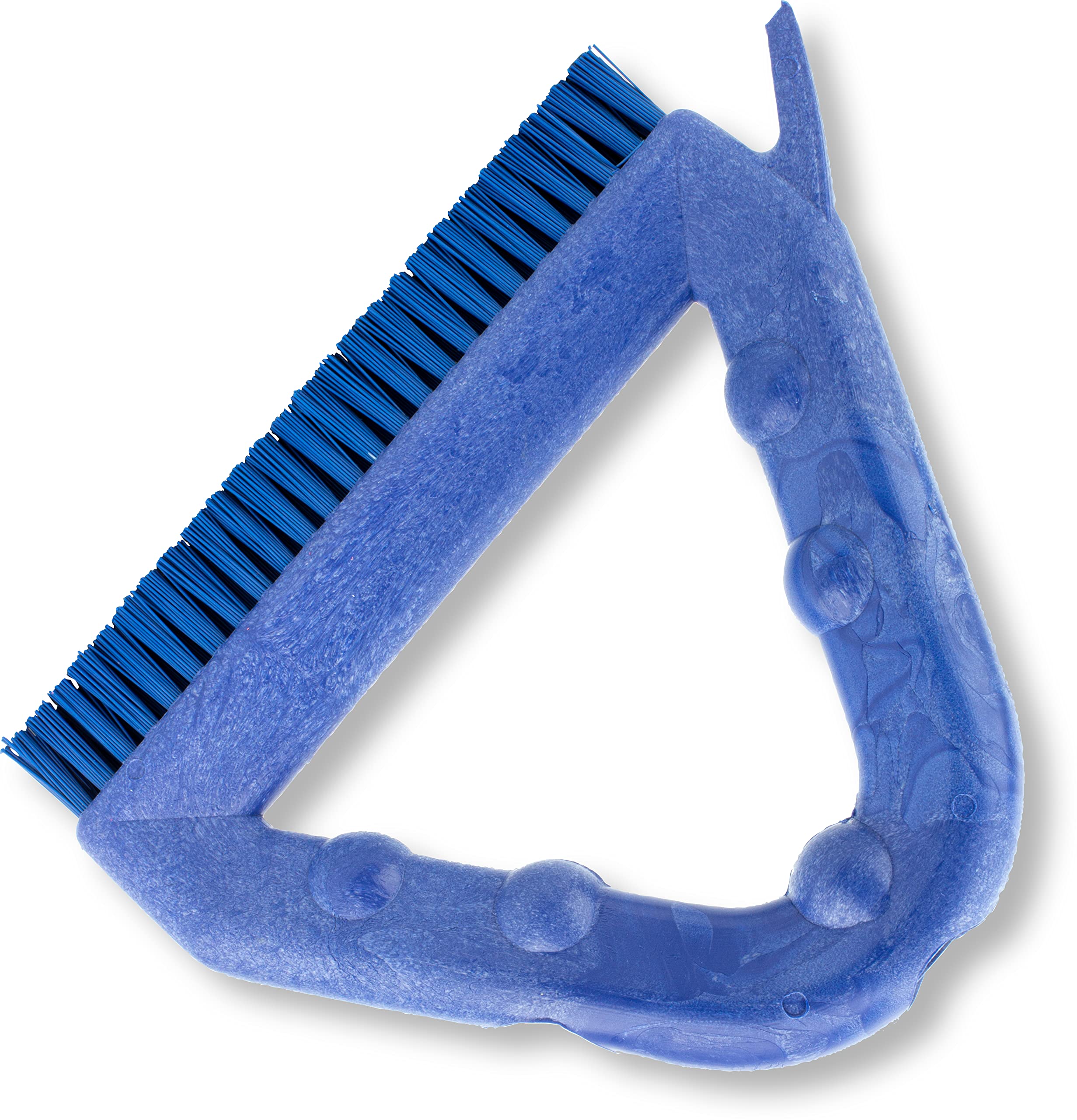 SPARTA Blue Plastic Grout Brush - Triangle Shaped Tile Scrub Brush with Scraper for Deep Cleaning Grout Lines - 9 x 7 x 7 Inches - Perfect for Bathroom, Kitchen & Shower Tile Cleaning