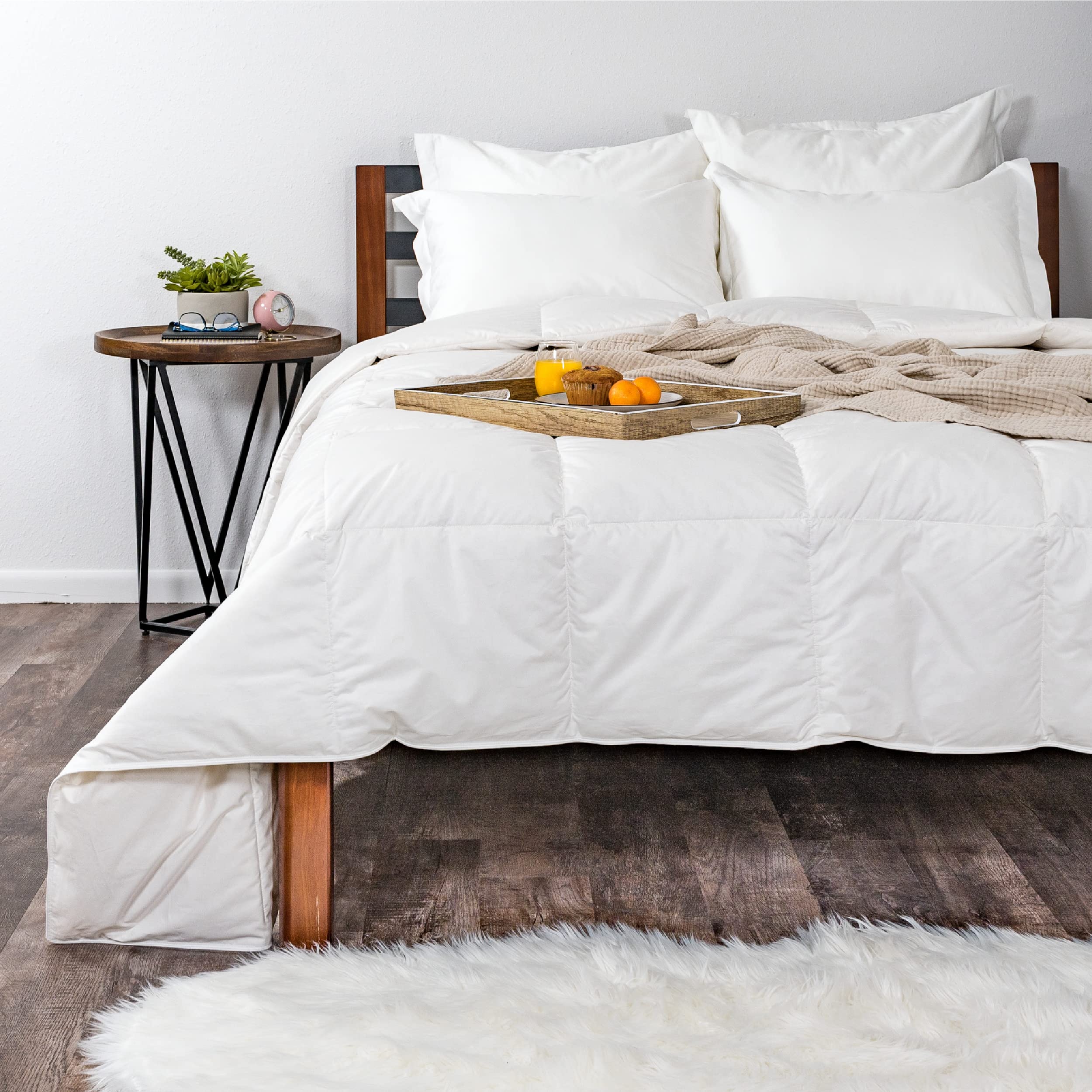 Premium Medium Warmth Down Alternative Comforter - Hypoallergenic Twin/Long Twin Size with Corner Loops for Duvet Cover | Soft White Bedding for All Seasons | Perfect for Guest Rooms, Dormitories & Cozy Bedrooms