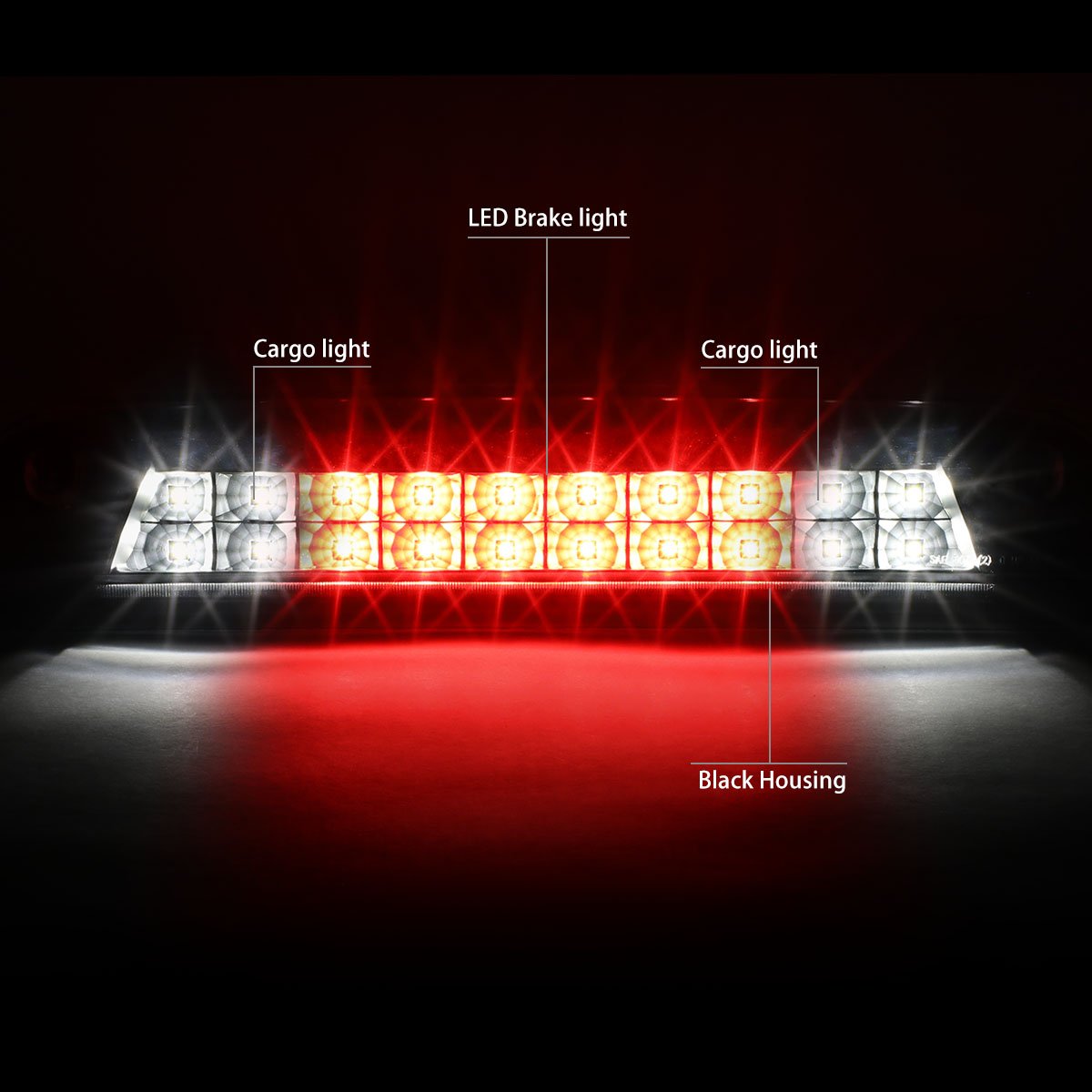 Auto Dynasty LED Tail Lights with Third Brake Light - Compatible with Chevy Silverado 2014-2019, Black Housing & Clear Lens - Upgrade Your Truck's Style & Safety for Night Driving & Towing