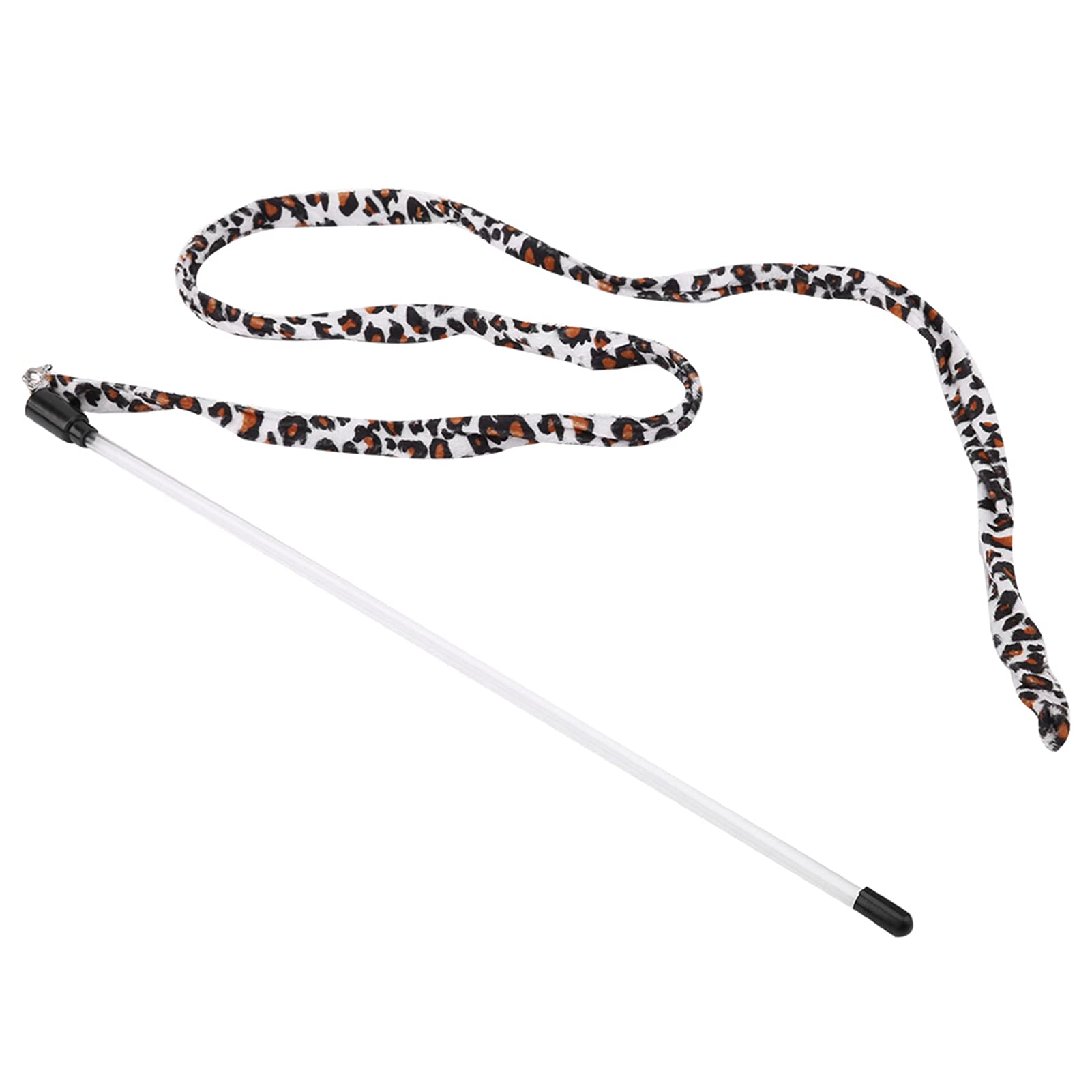 Naroote Interactive Cat Wand Toy with Leopard Print Tail & Bell - Fun Teaser String Toy for Cats & Kittens - Perfect for Indoor Play, Exercise & Bonding with Your Pet