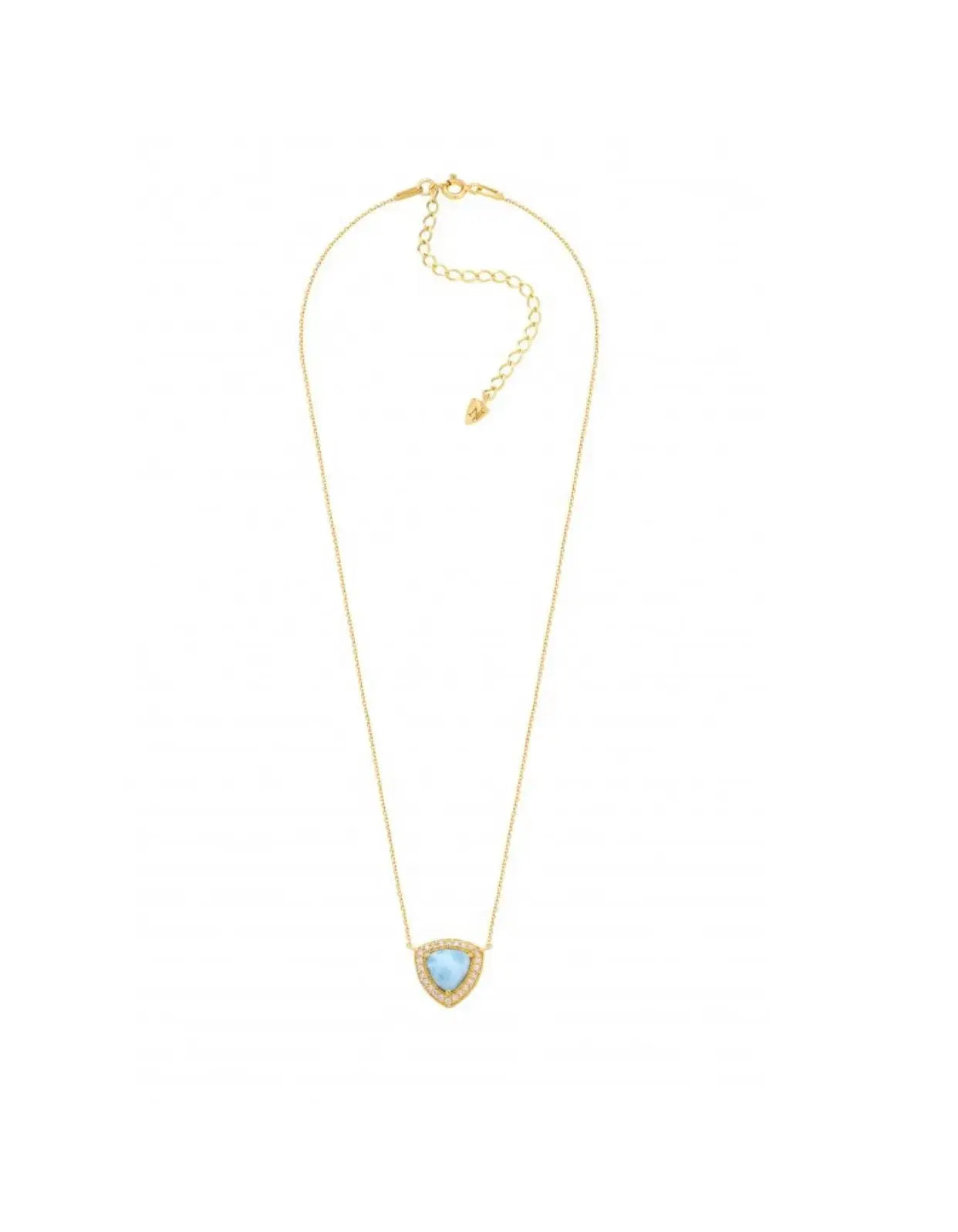 Larimar Small Trillion Cut Pendant Necklace - Genuine Dominican Blue Stone Jewelry for Women, Gift for Her - Perfect for Beach Vacations & Boho Fashion