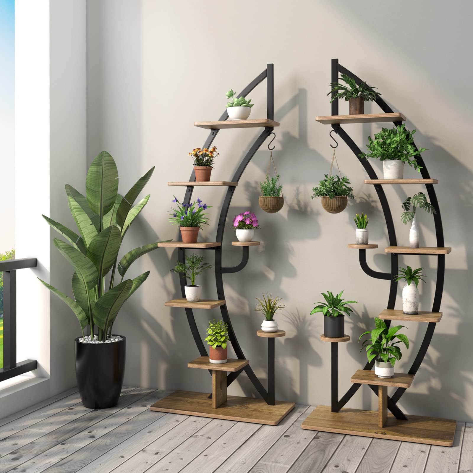Giantex 6-Tier Half Moon Metal Plant Stand Indoor, 61