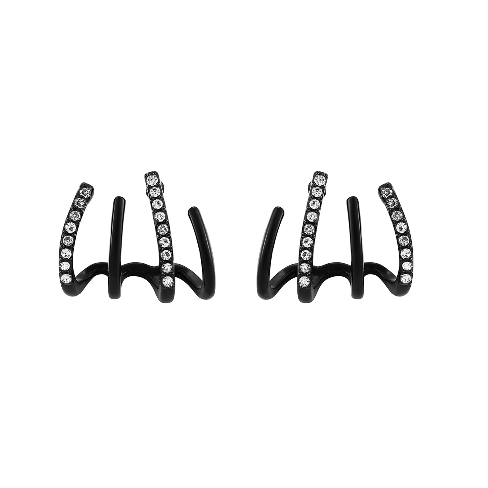 Zircon Ear Cuffs for Women - Minimalist Dainty Tiny Wrap Stud Earrings, Needle Claw Earring Cuff Jewelry Gifts for Girls - Perfect for Parties, Weddings & Everyday Wear