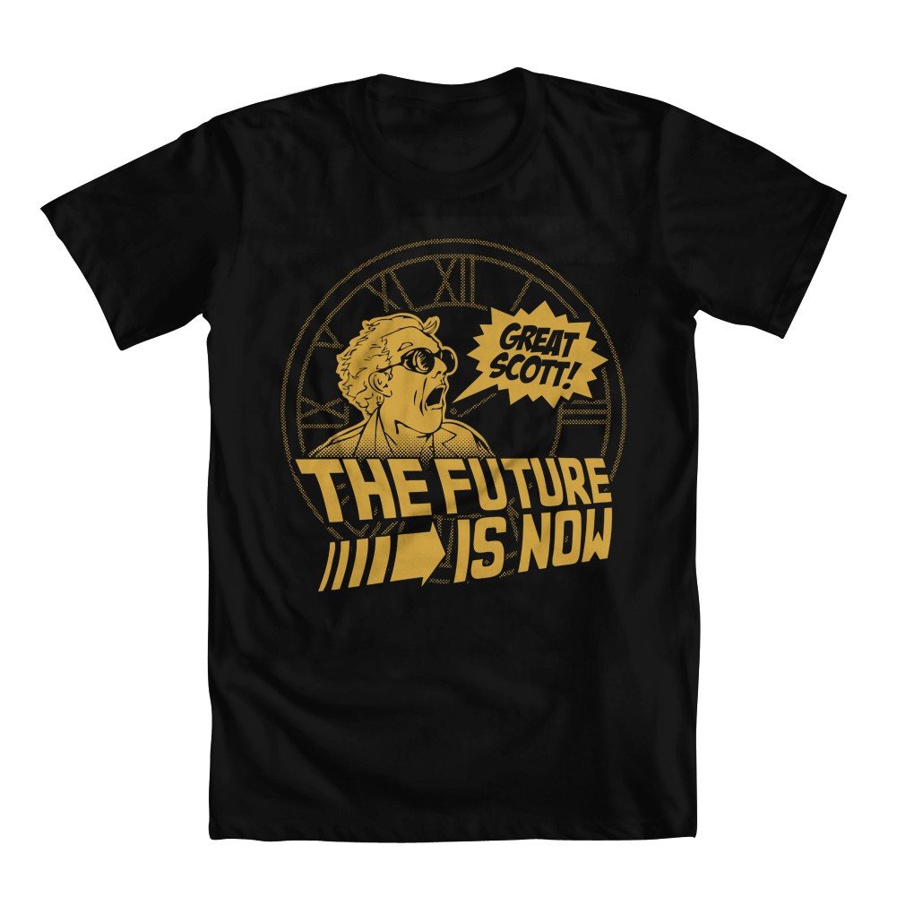 Back to The Future The Future is Now Boys' T-Shirt | Retro Sci-Fi Movie Graphic Tee | Perfect for Cosplay, Movie Nights & 80s Nostalgia Fans
