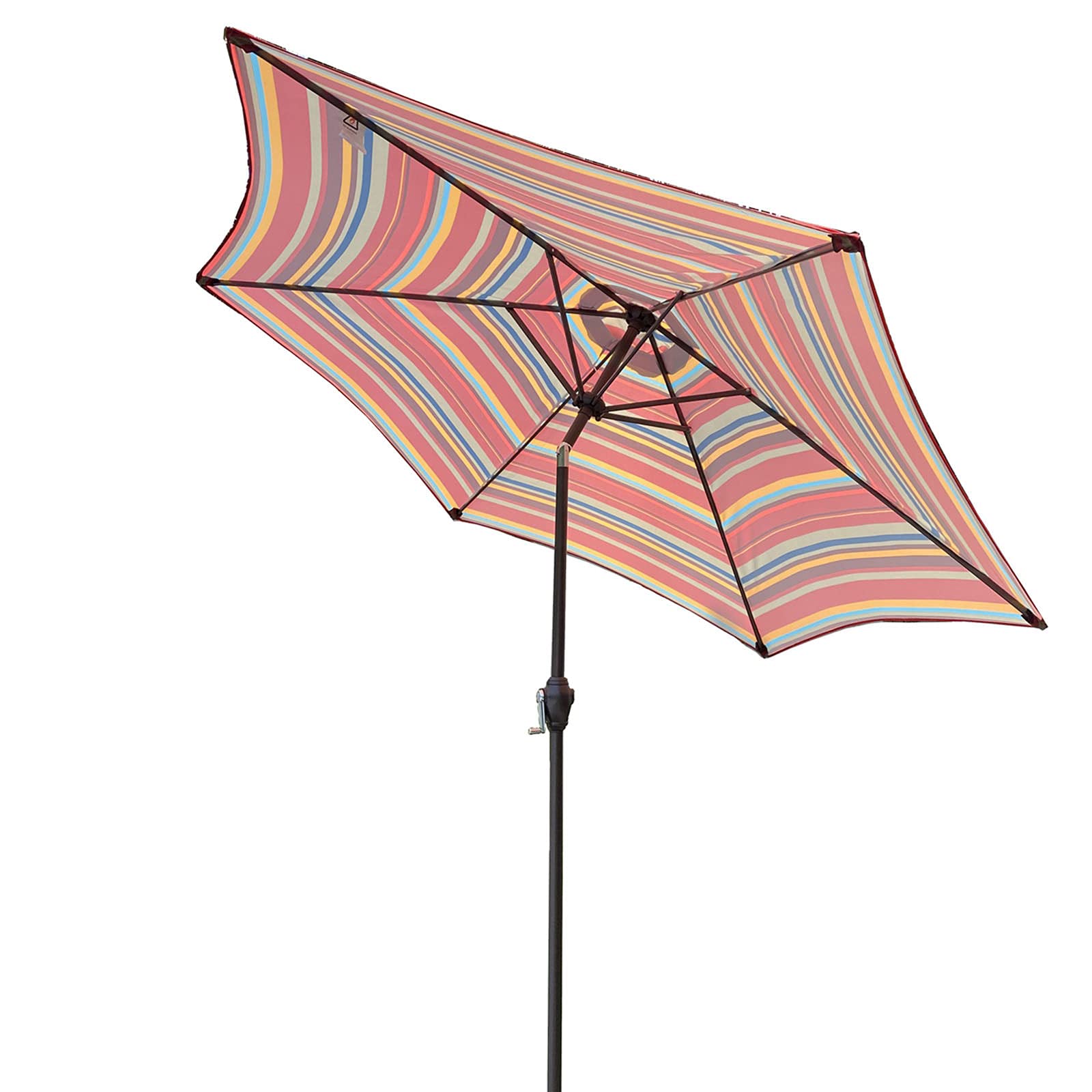 8.6-Ft Red Patio Umbrella with Push Button Tilt & Crank - Outdoor Market Table Umbrella for Garden, Poolside & Backyard Shade