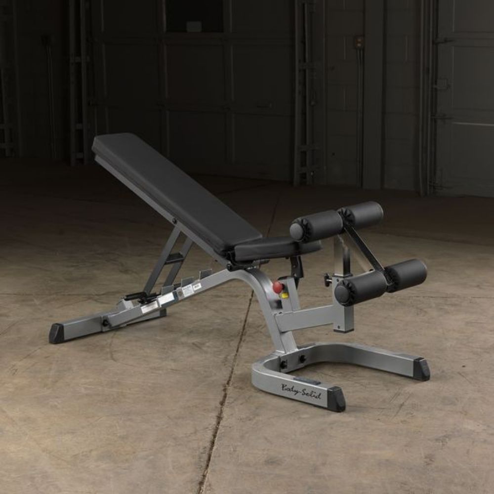Body Solid GFID71 Adjustable Flat Incline Decline Weight Bench for Home Gym - Perfect for Strength Training, Dumbbell Workouts & Full-Body Exercises
