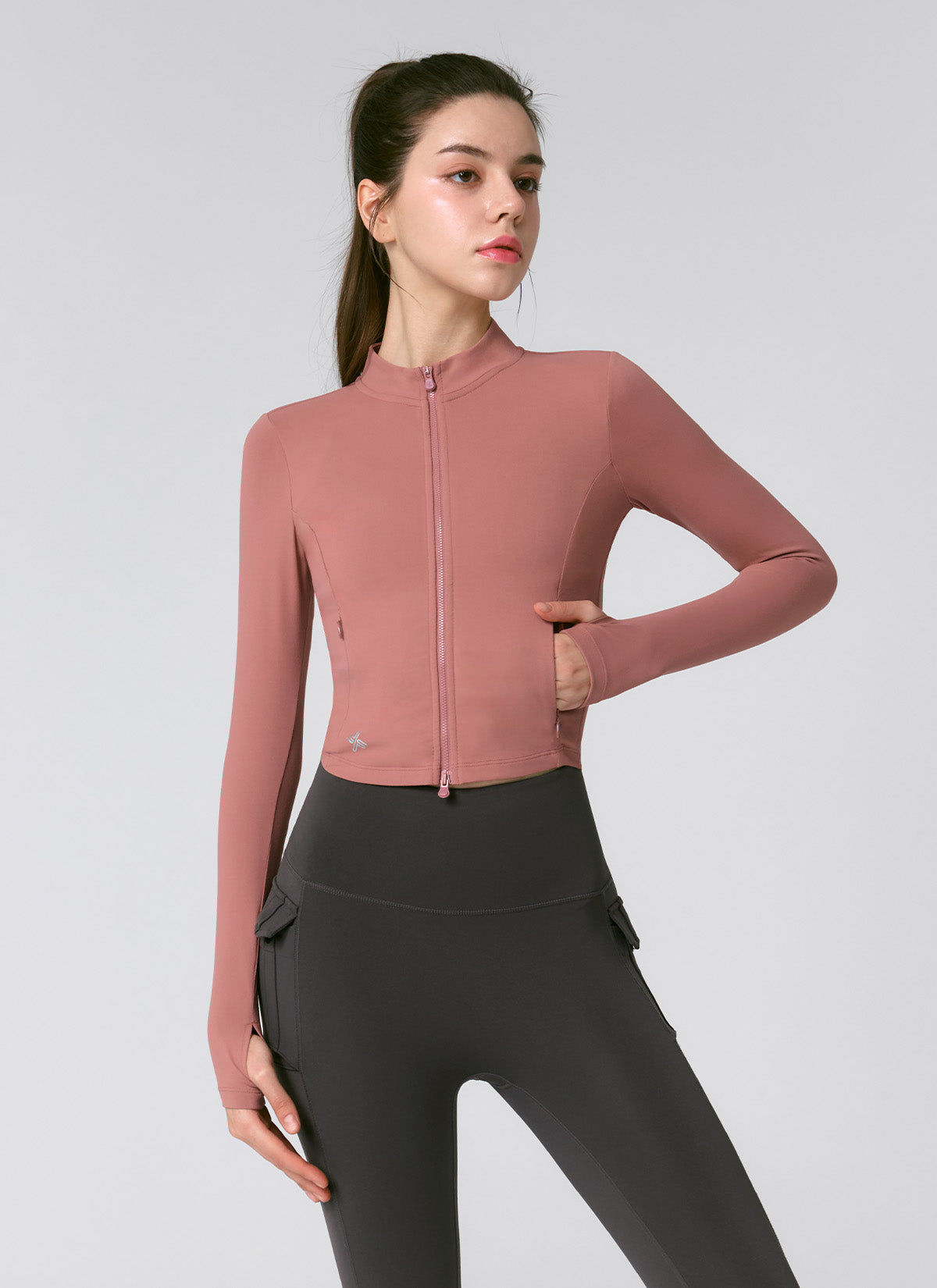 Slim Fit Crop Zip Up Jacket for Women - Stylish Lightweight Outerwear for Spring & Fall - Perfect for Casual Outings, Travel, and Layering