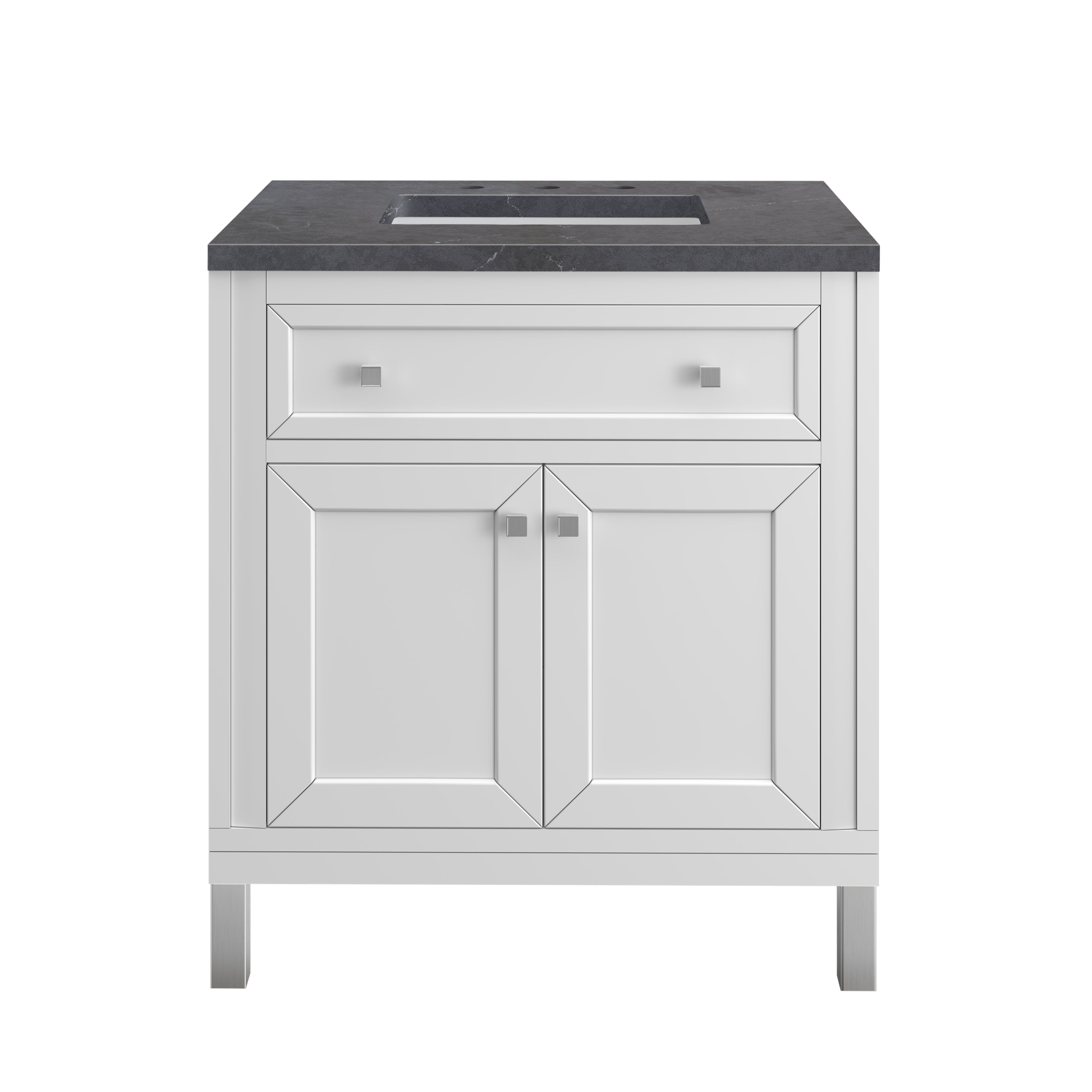Chicago Knobs and Legs Set for V30 & V36 Cabinets - Brushed Nickel Finish - Cabinet Hardware Replacement Parts for Kitchen & Bathroom Renovation