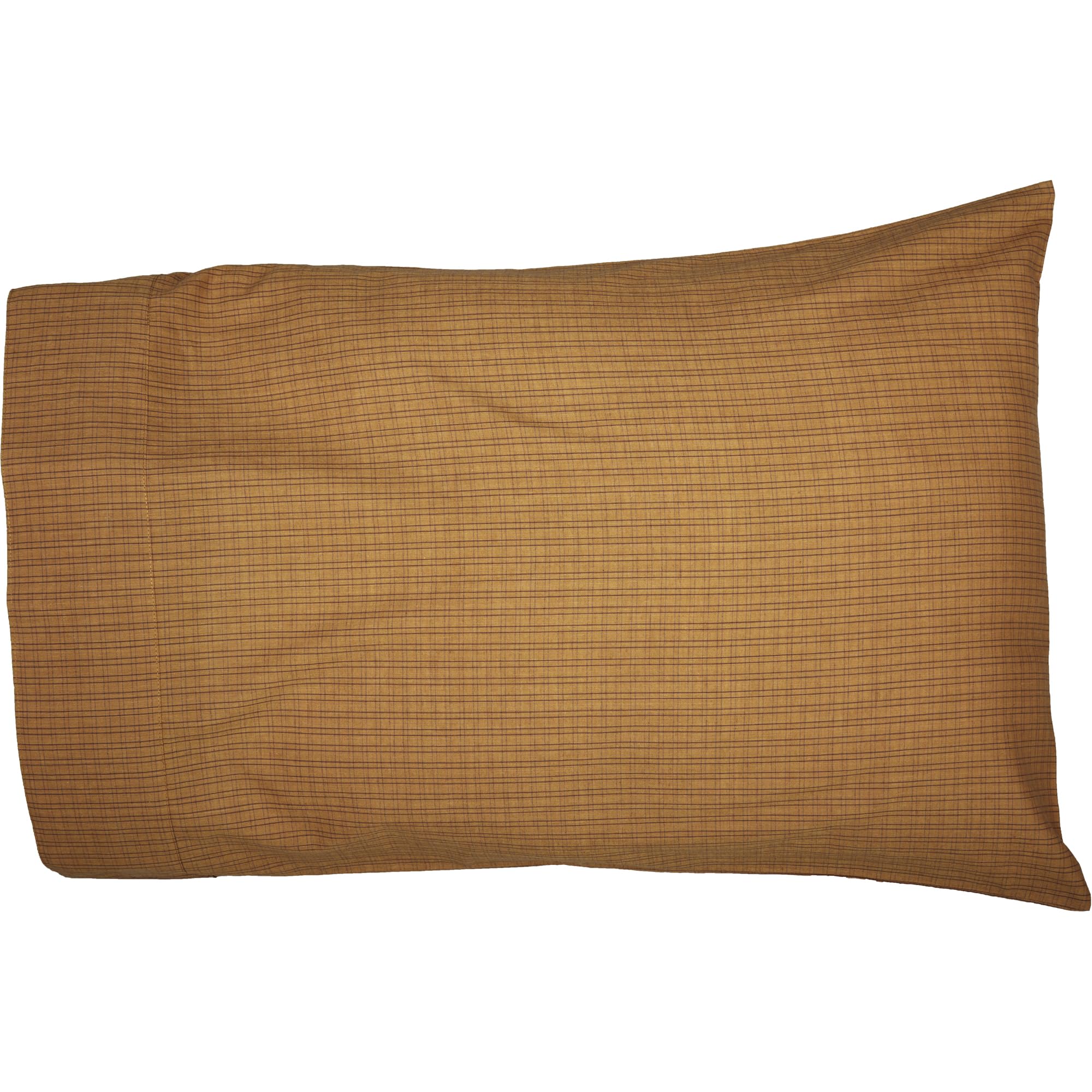 VHC Brands Stratton Star Cotton Primitive Bedding Appliqued Standard Pillowcase Set of 2, Dark Khaki Tan - Farmhouse Decor for Living Room & Bedroom