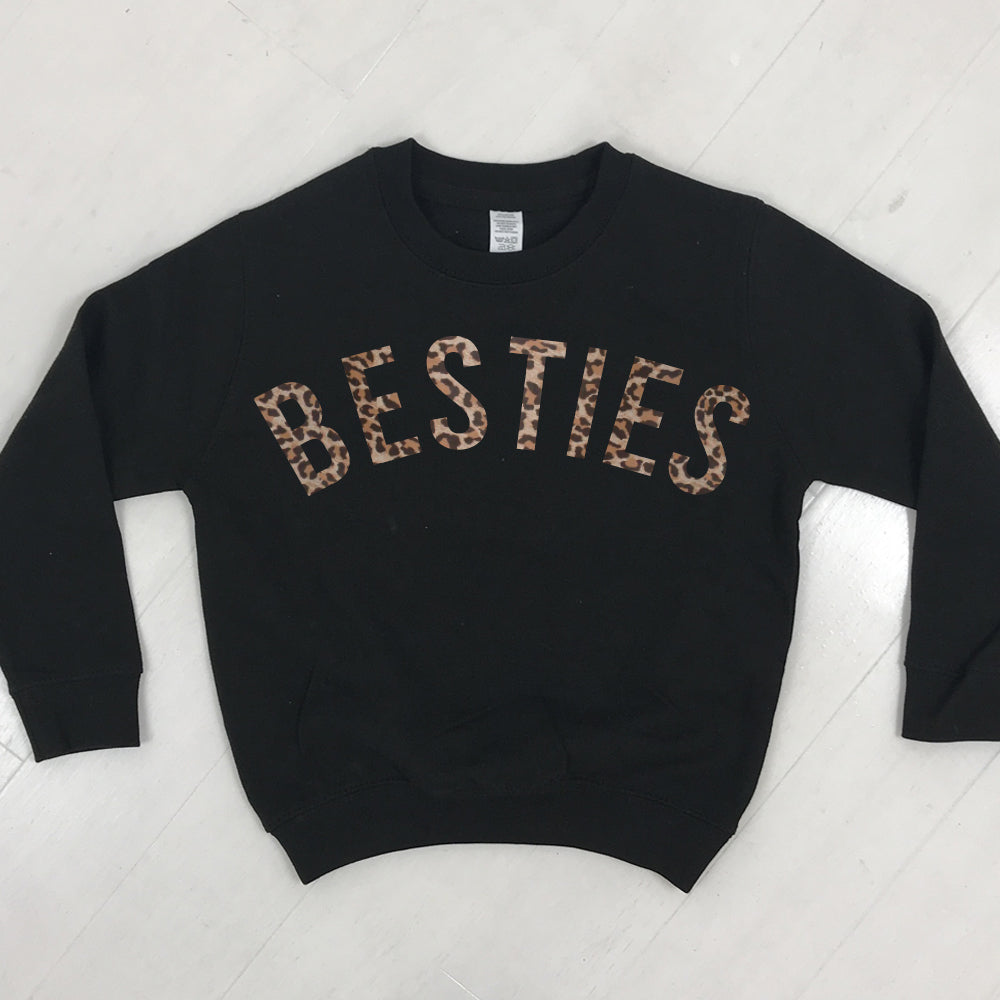 Best Friends Leopard Print Matching Sweatshirts for Women - Cute Couple Outfits for BFFs, Sisters & Couples - Perfect for Birthday Gifts, Girls Night Out & Matching Photo Shoots