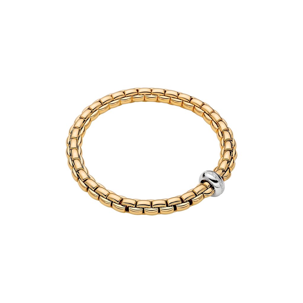18ct Yellow & White Gold Diamond Flex'it Bracelet for Women - Elegant Adjustable Tennis Bracelet for Everyday Wear, Gifts & Special Occasions