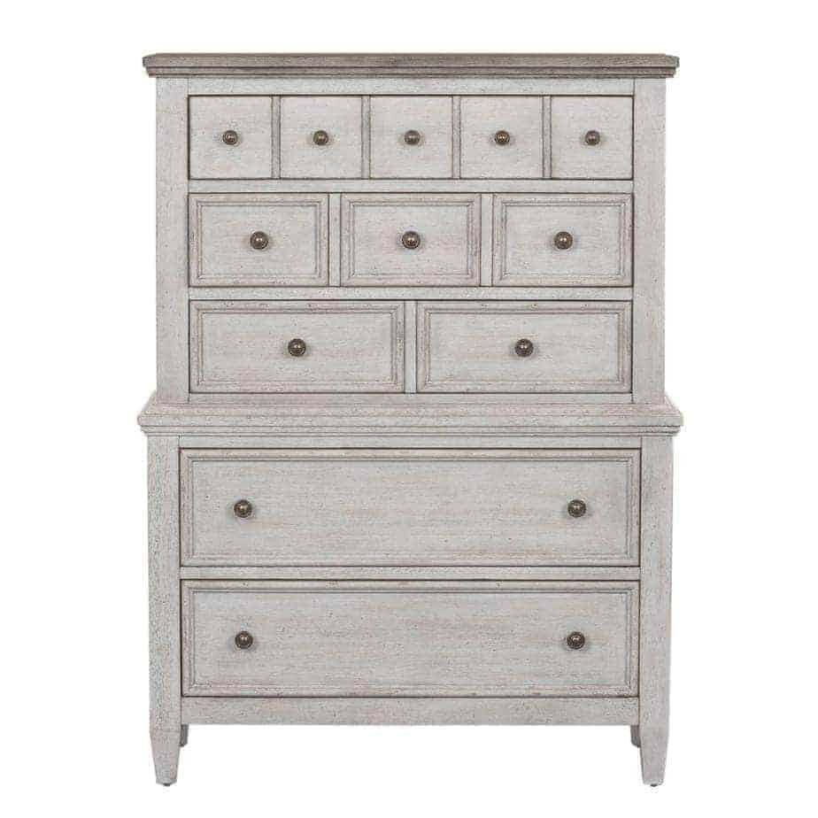 824 Heartland Queen Bed Frame Set with Headboard, Footboard, Rails, Chest & Nightstand - Complete Bedroom Furniture Bundle for Cozy Master Bedroom Decor