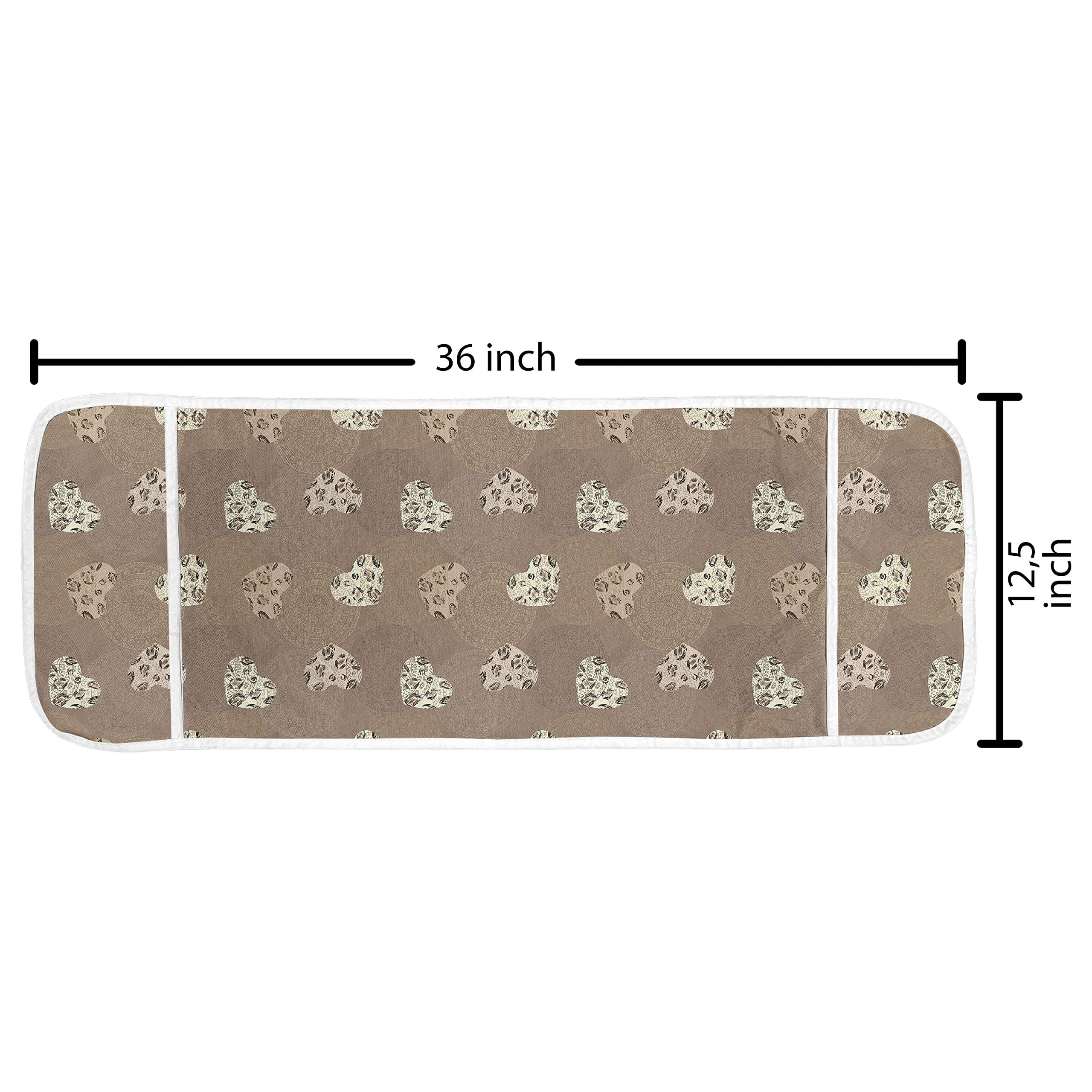 Ambesonne Hearts Microwave Cover - Leopard Print & Mandala Style Waterproof Kitchen Organizer with Pockets, 36
