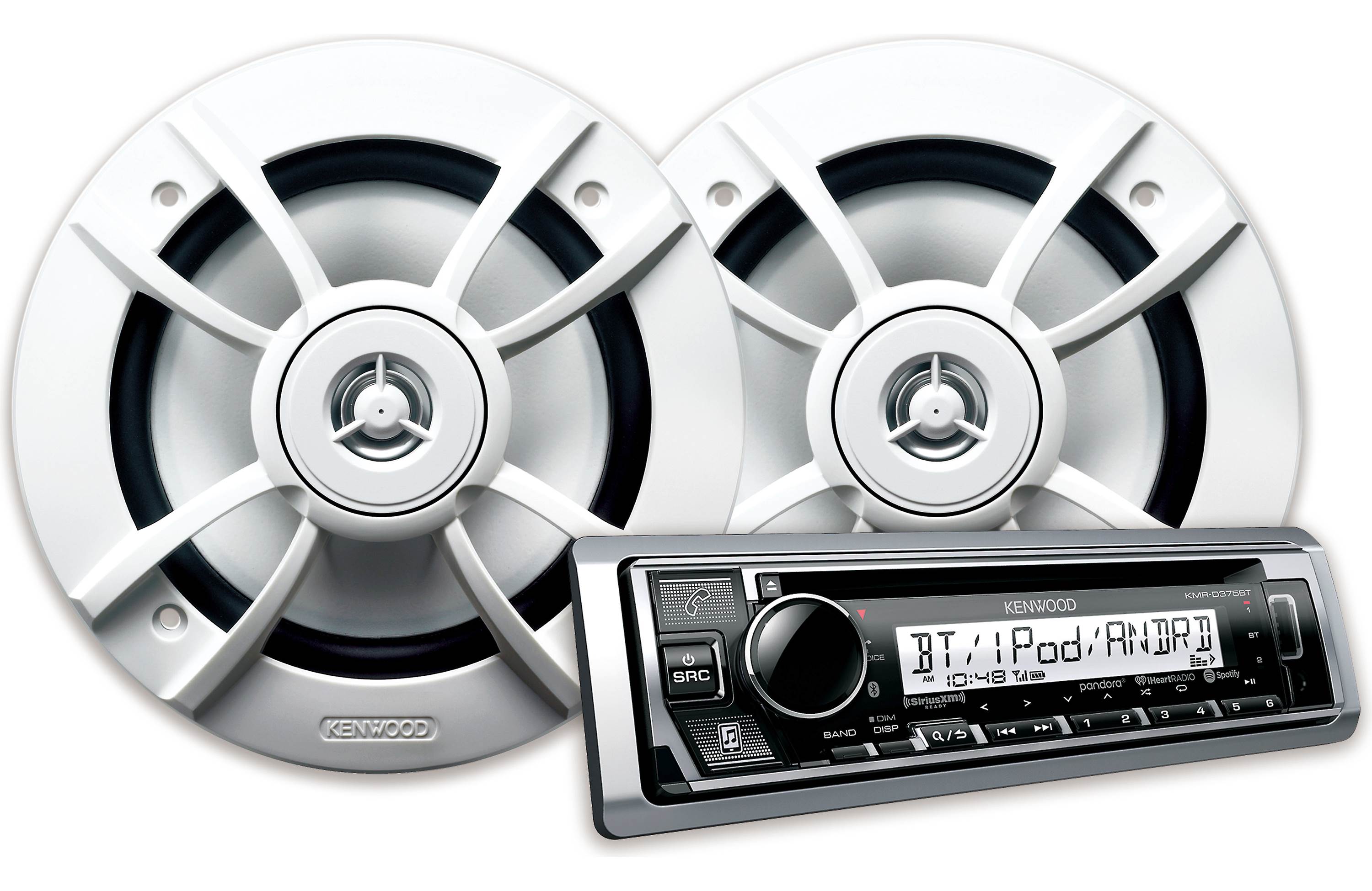 Kenwood PKG MR375BT Marine & Motorsports Bluetooth Receiver with Waterproof Speakers - Perfect for Boats, ATVs & Off-Road Vehicles