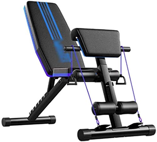Adjustable Weight Bench for Home Gym - Multi-Purpose Foldable Exercise Bench for Flat/Incline/Decline Workouts, Sit-Ups & Bench Press (Blue) - Perfect for Strength Training, Cardio & Full-Body Workouts in Small Spaces