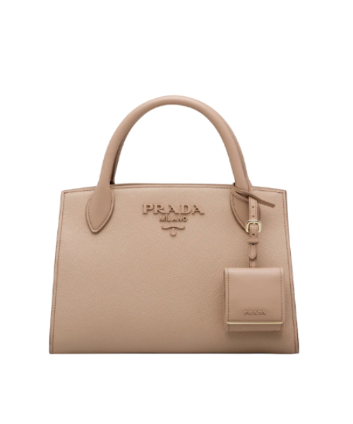 Prada Monochrome Saffiano Leather Handbag in Magnolia - Luxury Designer Tote for Women, Perfect for Work, Travel & Everyday Use