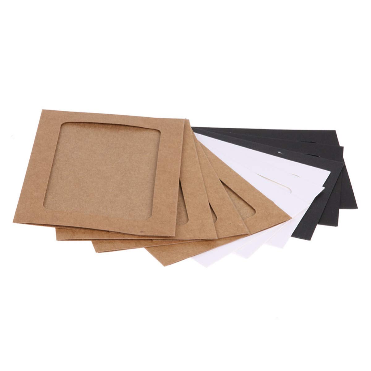 10pcs Kraft Paper Photo Frames with Wooden Clips & Jute Twine - DIY 2x3 Inch Picture Frame Mat Cardboard for Wall Decor - Perfect for Wedding, Birthday Party, Baby Shower & Home Craft Projects