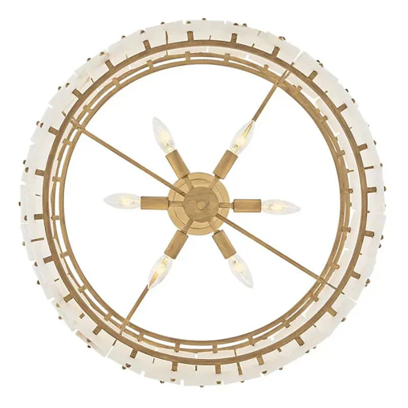 Alabaster Rancho 2-Tier Round Chandelier - Elegant Modern Ceiling Light Fixture for Dining Room, Living Room & Bedroom Lighting