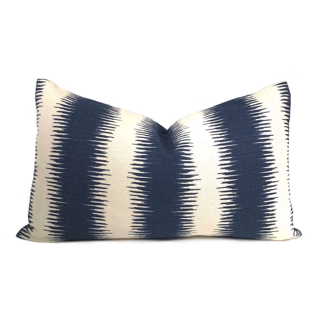 Goji Navy Blue & Cream Tribal Stripe Pillow Cover - Bohemian Decorative Throw Pillow Case for Sofa, Bed, Couch - Home Decor Accent for Living Room, Bedroom
