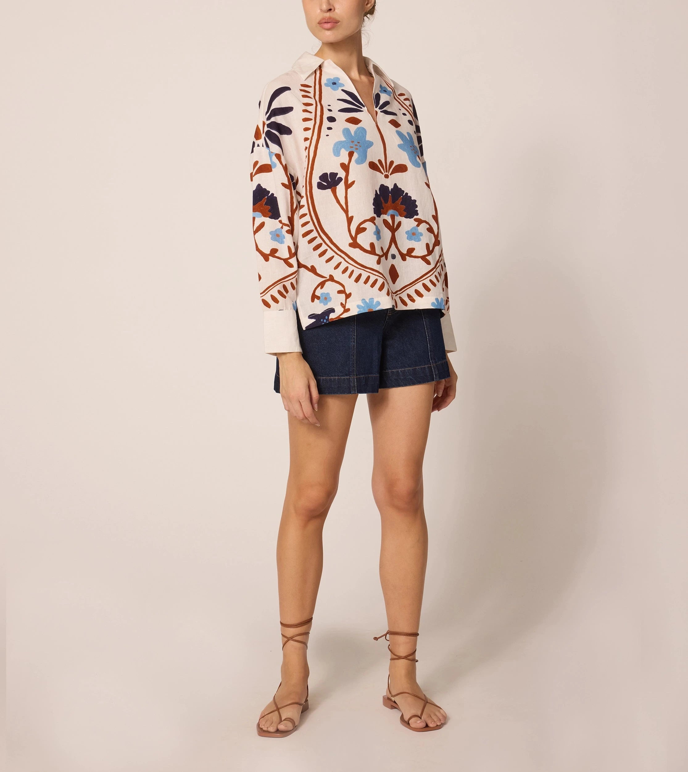 Miranda Blouse - Elegant Women's Floral Print Top | Perfect for Office, Date Night & Special Occasions
