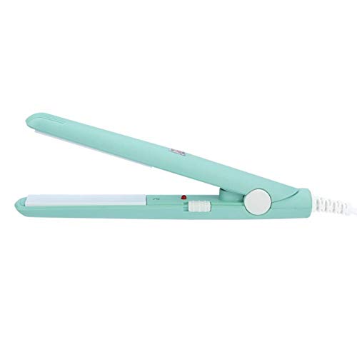 2 in 1 Hair Straightener & Curler - Mini Flat Iron with Ceramic Tourmaline Plates - Salon Quality Styling Tool for Straight & Wavy Hair (4 Colors, EU Green) - Perfect for Travel, Home Use & Professional Styling